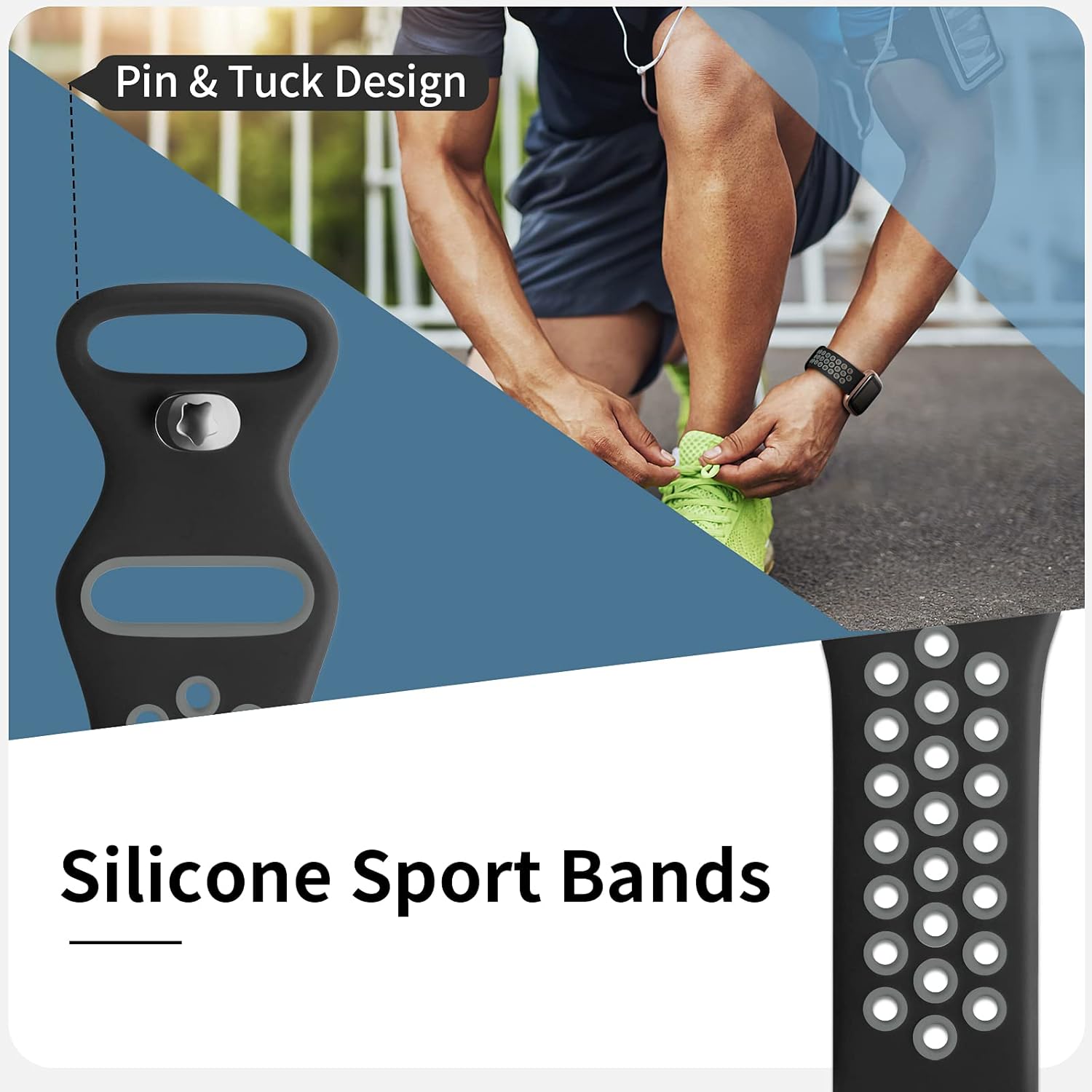 Witzon Bandas deportivas compatibles con Fitbit Versa 2VersaVersa Lite para mujeres y hombres, pulseras de repuesto de silicona transpirable para