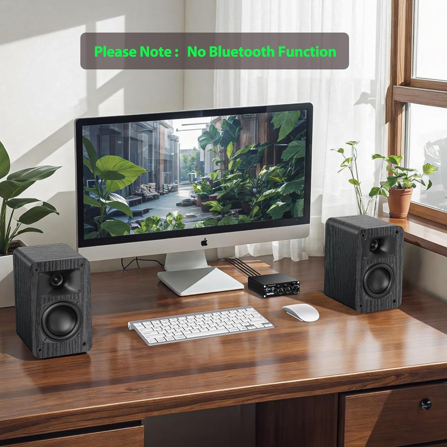 Saiyin Altavoces pasivos para estantería estéreo de escritorio o sonido envolvente de cine en casa, woofer de 3.5 pulgadas con tweeter de bocina,