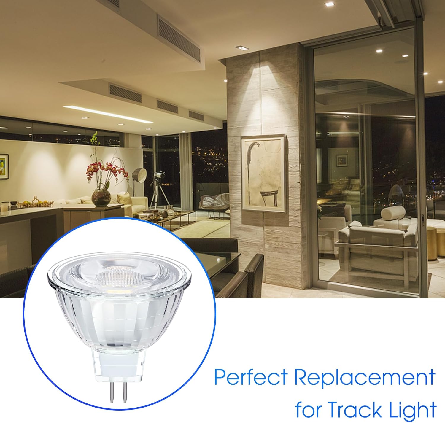 Energetic – Bombilla LED MR16 regulable de 6 W y 12 V, equivalente a halógeno de 50 W, CRI 90+, base de dos pines GU5.3, ángulo de haz de 40 grados,