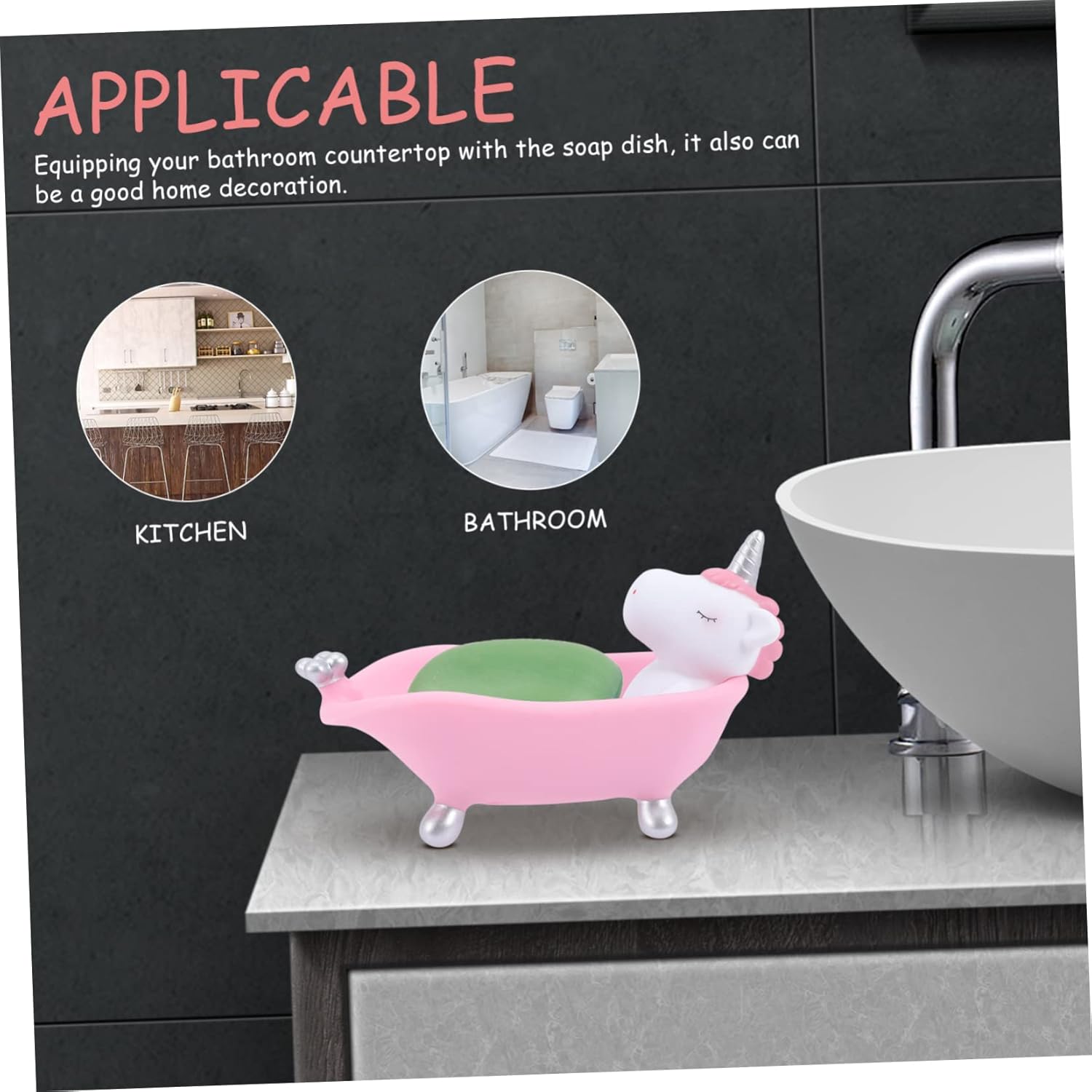 Jabonera decorativa de dibujos animados lindo soporte para caja de jabón para baño, cocina, encimera, bandeja de jabón para almacenamiento de jabón