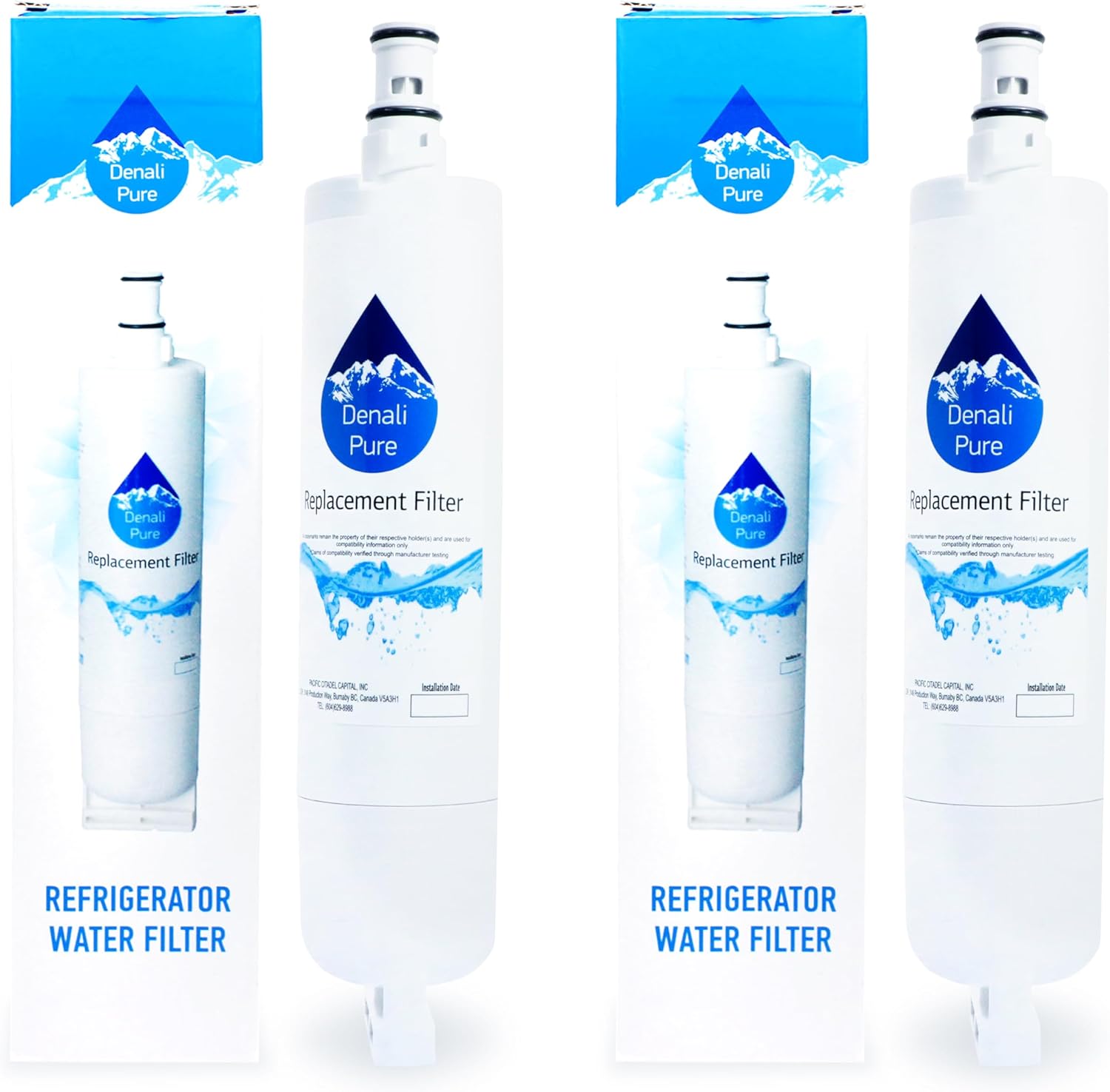 2-pack repuesto Whirlpool ed5fhgxkt03Filtro de agua para neveracompatible Whirlpool 4396508, 4396510nevera cartucho de filtro de agua
