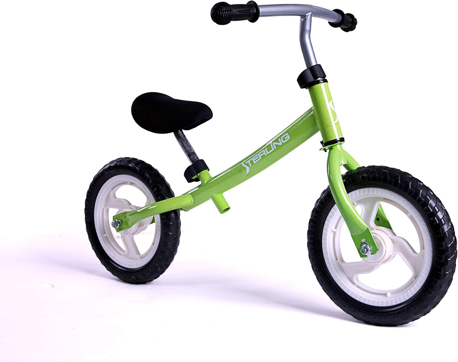 Bicicleta de equilibrio para niños de 3 a 5 años, neumáticos de 12 pulgadas, bicicleta de entrenamiento sin pedal para niños pequeños y niñas, verde
