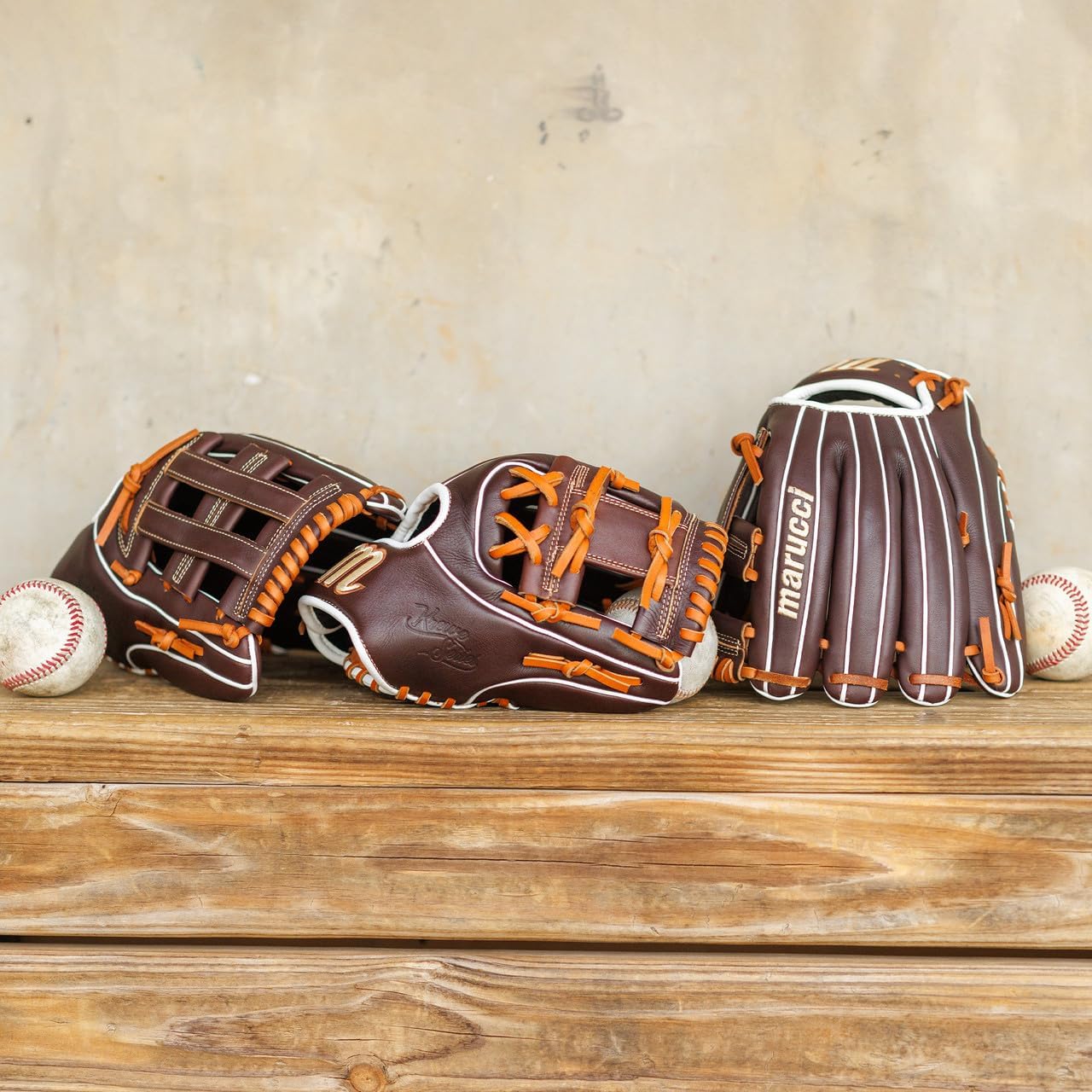 MARUCCI Krewe Serie de guantes de béisbol tipo M, 42A2 11.25 pulgadas I-Web para mano derecha