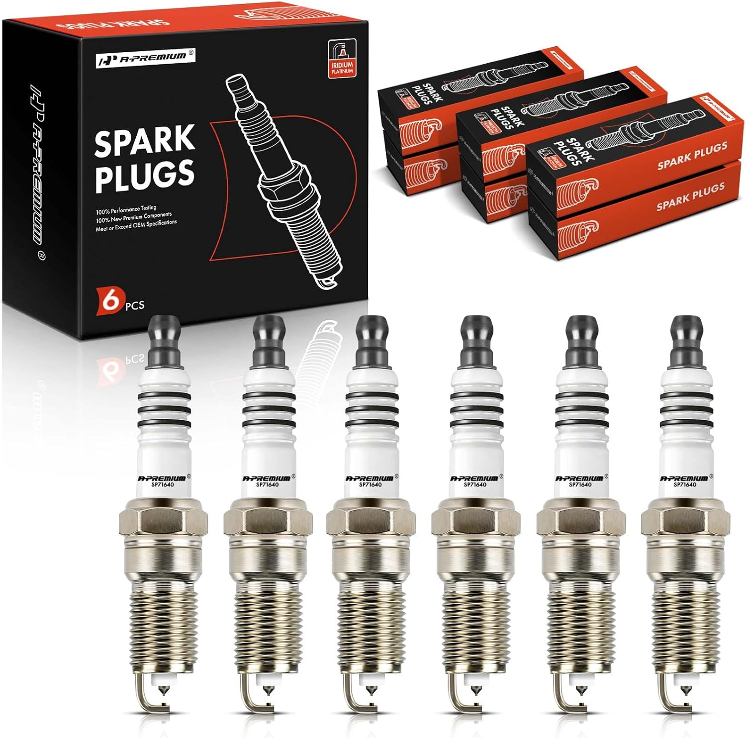 A-Premium 6 bujías de platino iridio compatibles con vehículos Buick, Chevrolet, Ford, GMC y Mazda, Regal, Equinox, Impala, Ranger, Sierra, Tribute