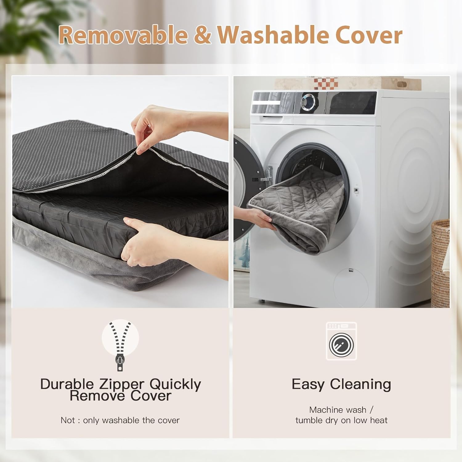 WNPETHOME Camas ortopédicas para perros medianos, cama grande impermeable para perros con funda extraíble lavable y parte inferior antideslizante,