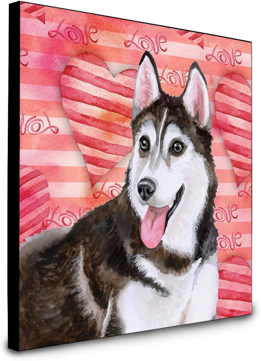 Caroline’s Treasures Siberian Husky #2 Love – Panel decorativo de pared, multicolor