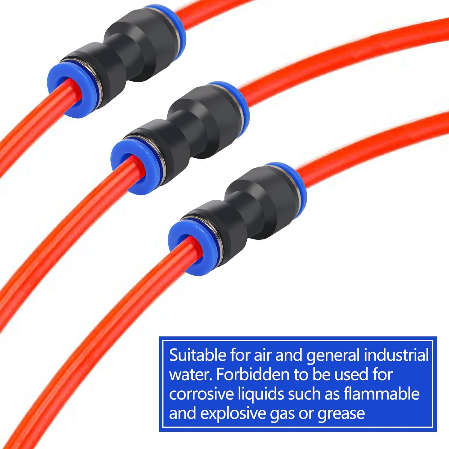 8PCS 12inch OD – 12inch OD Push to Connect Kit de montaje, conector de agua neumático recto de dos vías