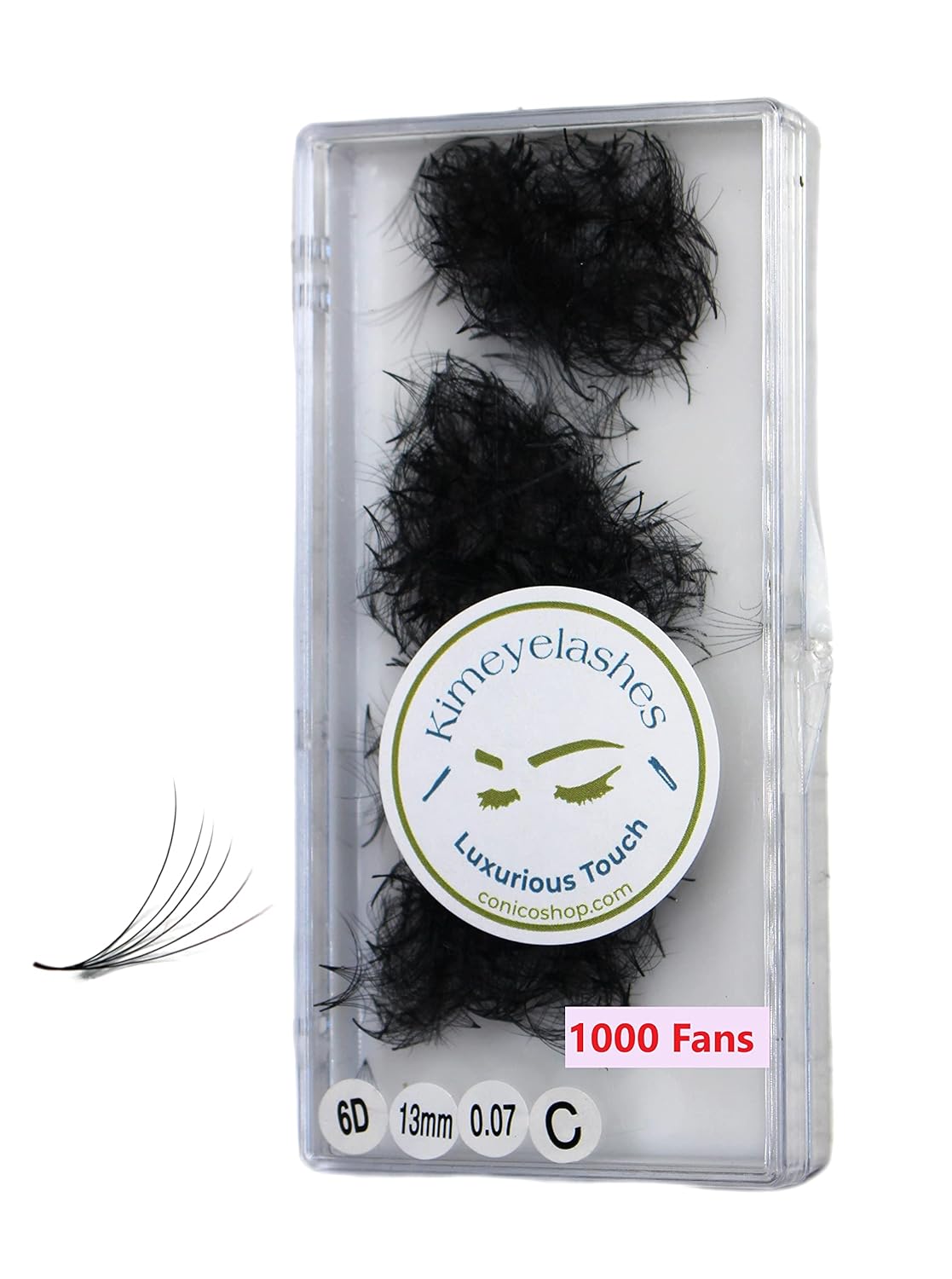 6D – 0.07 C and D Curl 1000 Premade volume fans loose Fans, Handmade eyelash extensions supplies Russian volume lash promade fan (6D – 0.07 – Curl