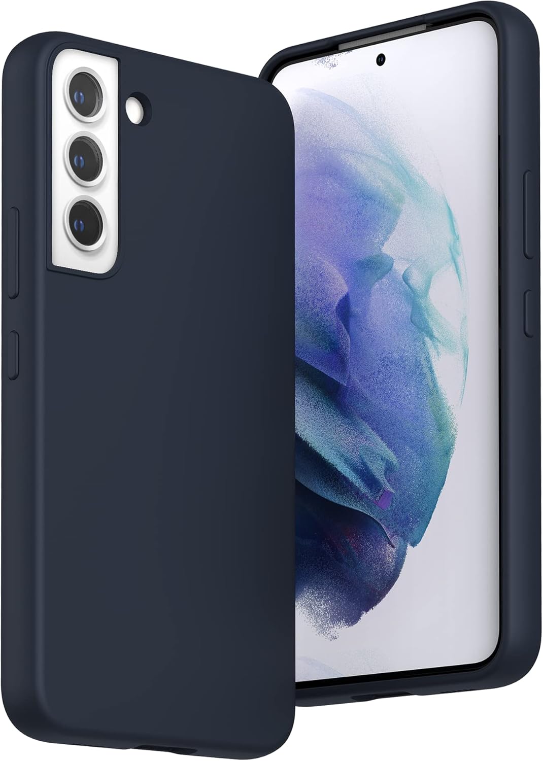 SURPHY Funda de silicona para Galaxy S22 Plus (6.6 pulgadas 2022), funda de silicona líquida con forro de microfibra para Samsung S22 Plus (azul