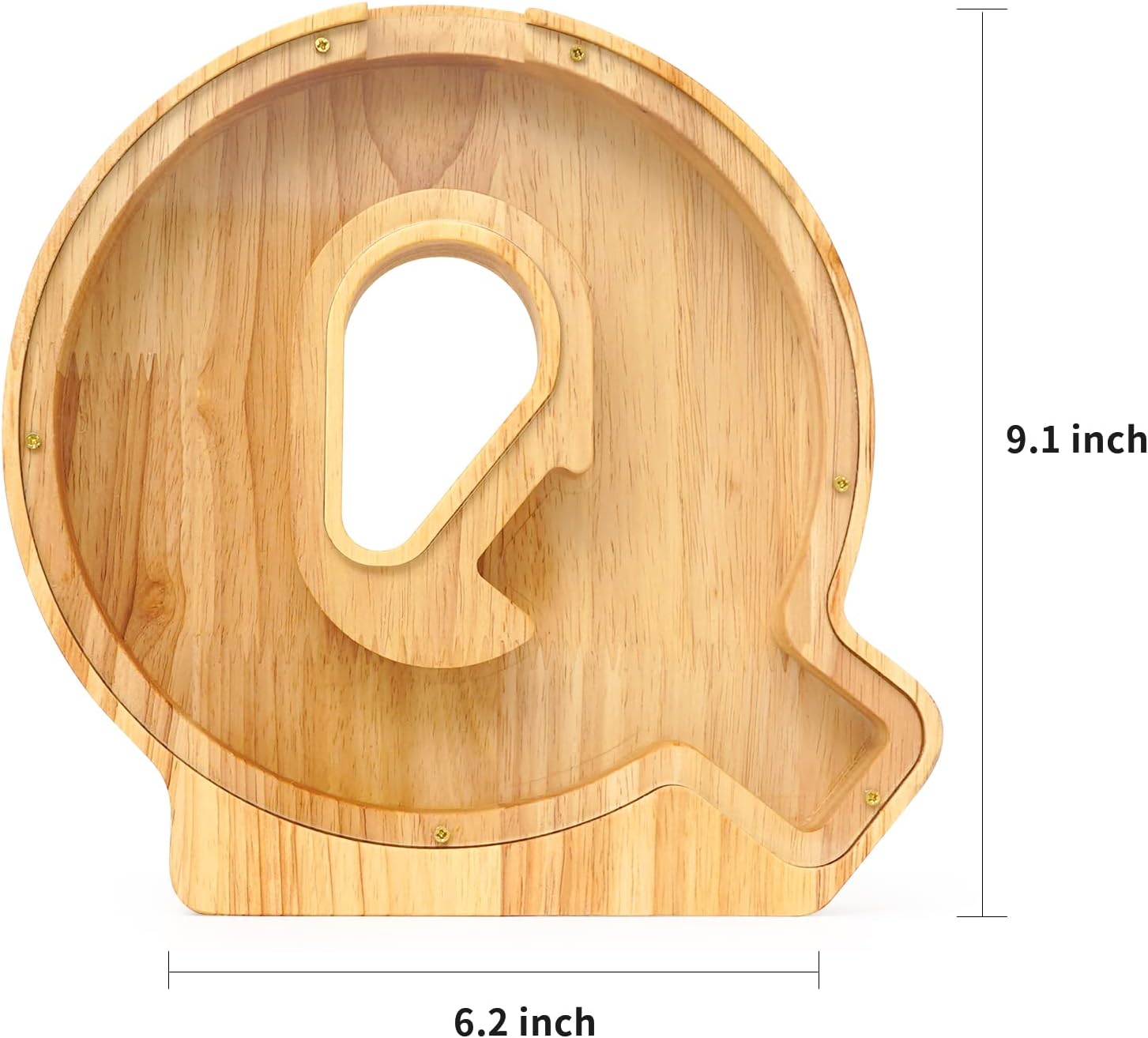WOOD CITY Alcancía con letras para adultos, niños y niñas, de madera de 9 pulgadas, caja de dinero personalizada, nombre personalizado, regalo