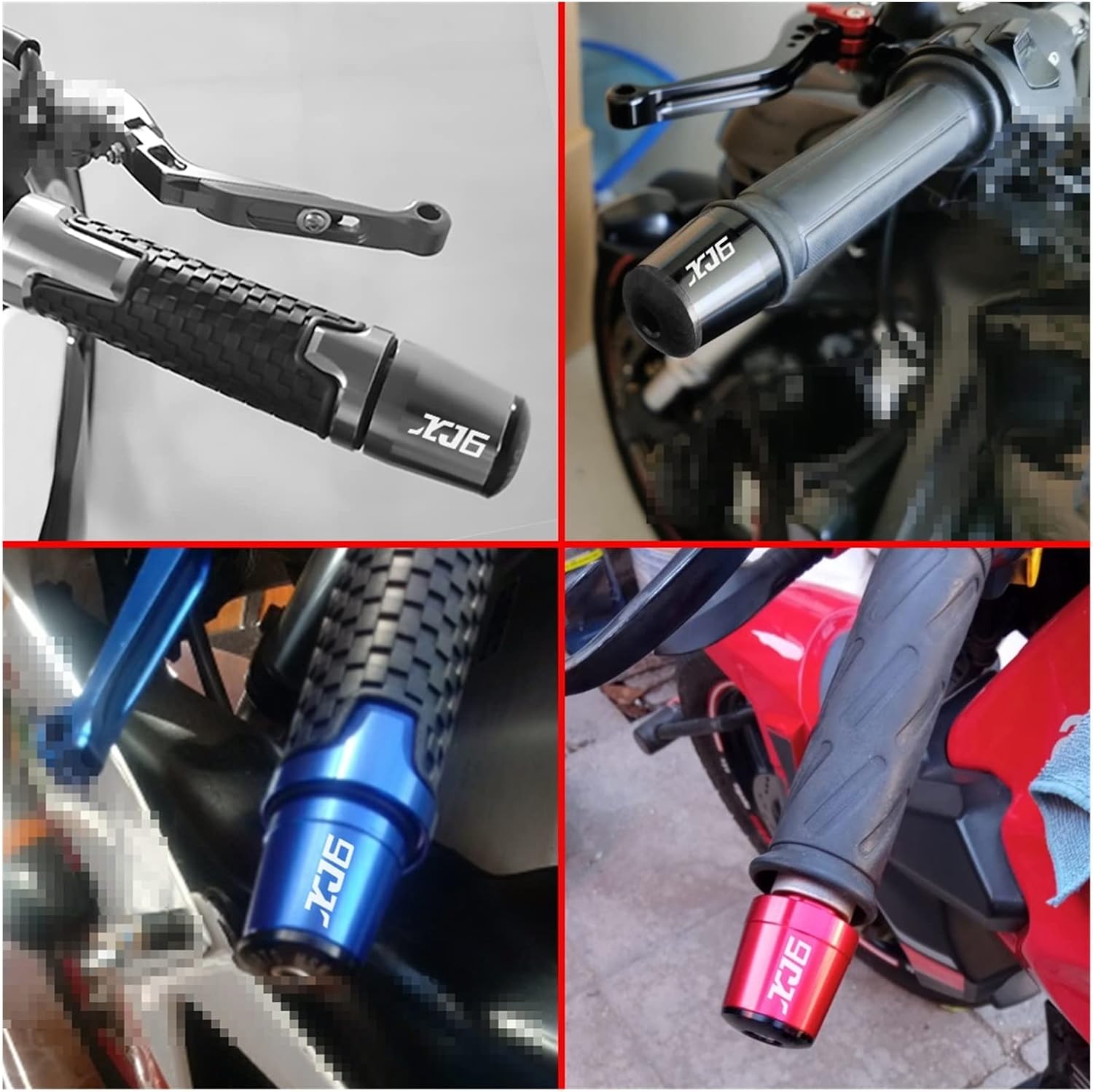 Tapas de manillar de motocicleta con logotipo XJ6 para XJ6 Diversion XJ 6 2017 2018 2019 2020 2021 2022 Accesorios extremo del mango (Color azul)