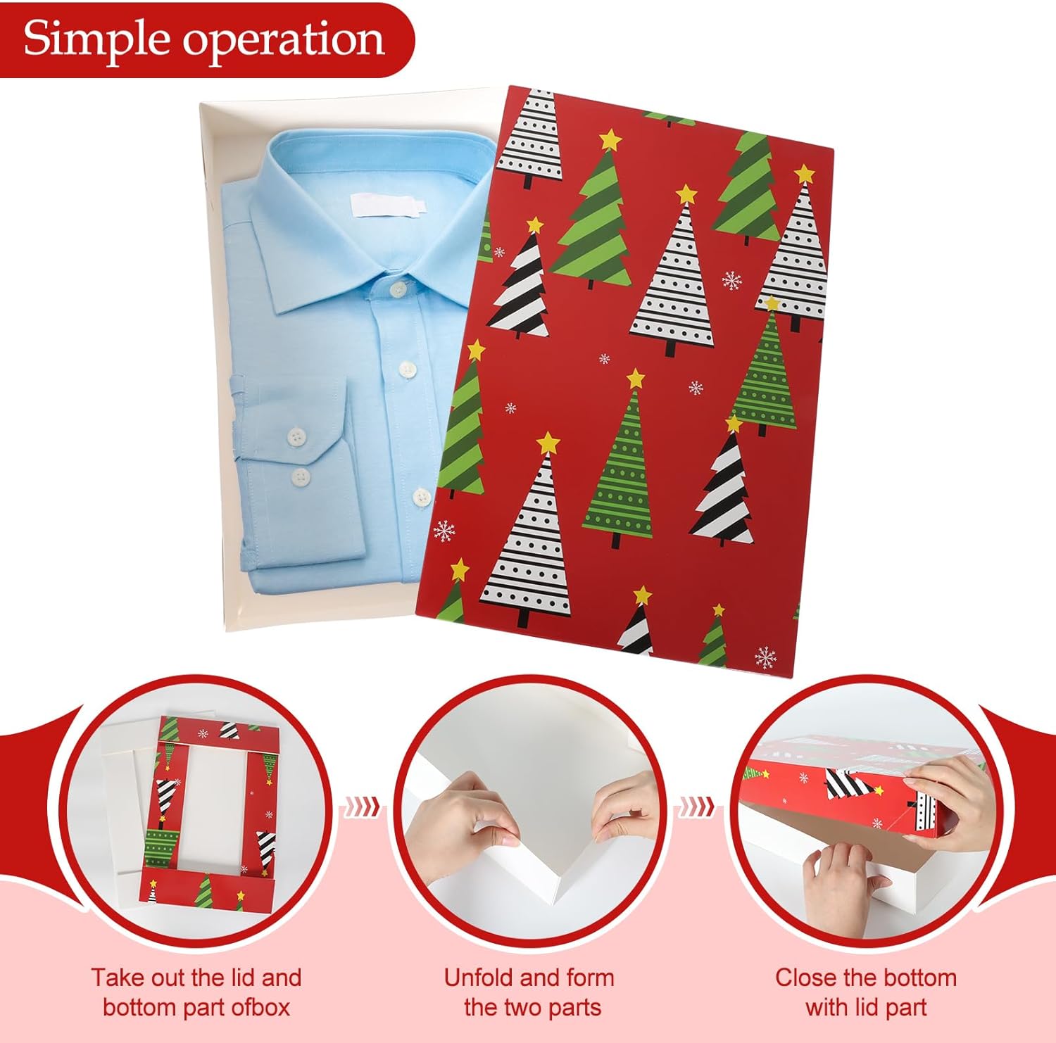 joyhalo 16 cajas de regalo de Navidad con tapas para regalos a granel de 14.5 x 9.5 x 2.5 pulgadas, cajas de regalo grandes para ropa, envolver