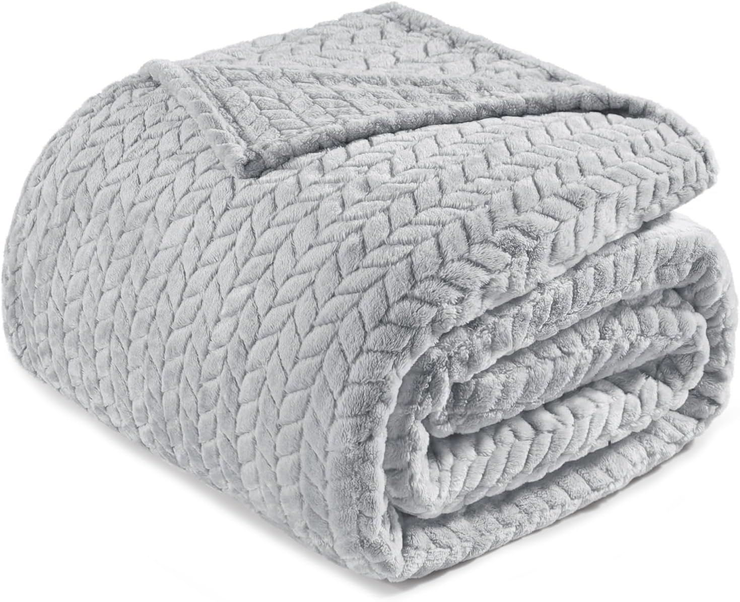 Exclusivo Mezcla – Manta de franela grande de 50 x 70 pulgadas, tejido jacquard con diseño de hojas, suave, ligera y decorativa