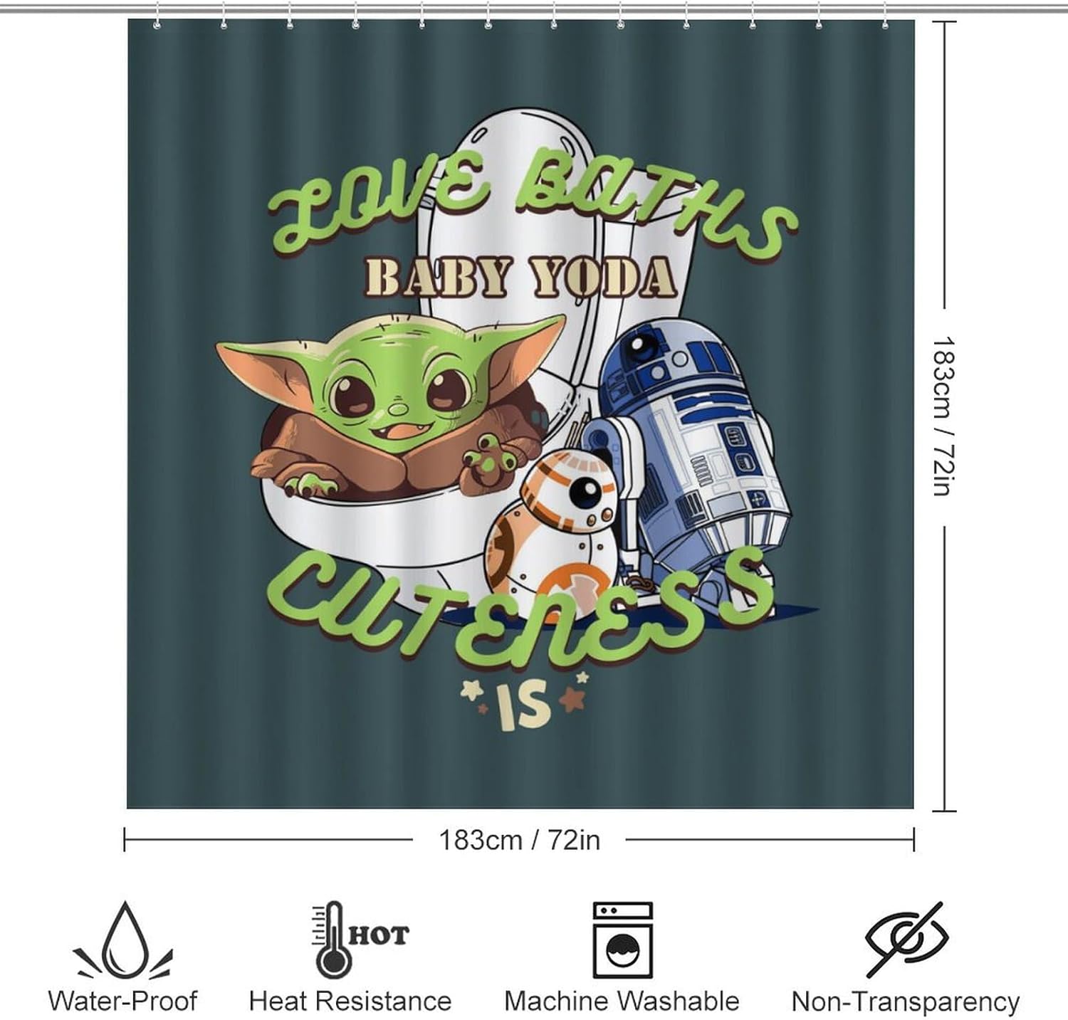 RUTIFY Juego de 4 cortinas de ducha divertidas con alfombras antideslizantes, cubierta para tapa de inodoro y tapete de baño, decoración de baño de