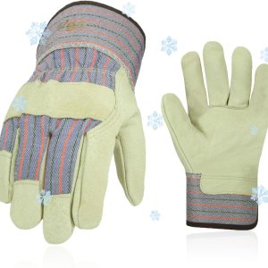 Vgo… PA3501F – 1 par de guantes de trabajo de piel de cerdo cálidos para invierno de 32.0 F32F para hombre, guantes de construcción, guantes de Vgo… PA3501F – 1 par de guantes de trabajo de piel de cerdo cálidos para invierno de 32.0 F32F para hombre, guantes de construcción, guantes de