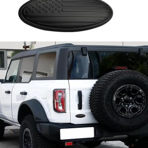 Emblema de Bronco de 5 pulgadas para portón trasero ovalado negro americano para Ford Bronco 2021-2023 (negro mate) Emblema de Bronco de 5 pulgadas para portón trasero ovalado negro americano para Ford Bronco 2021-2023 (negro mate)