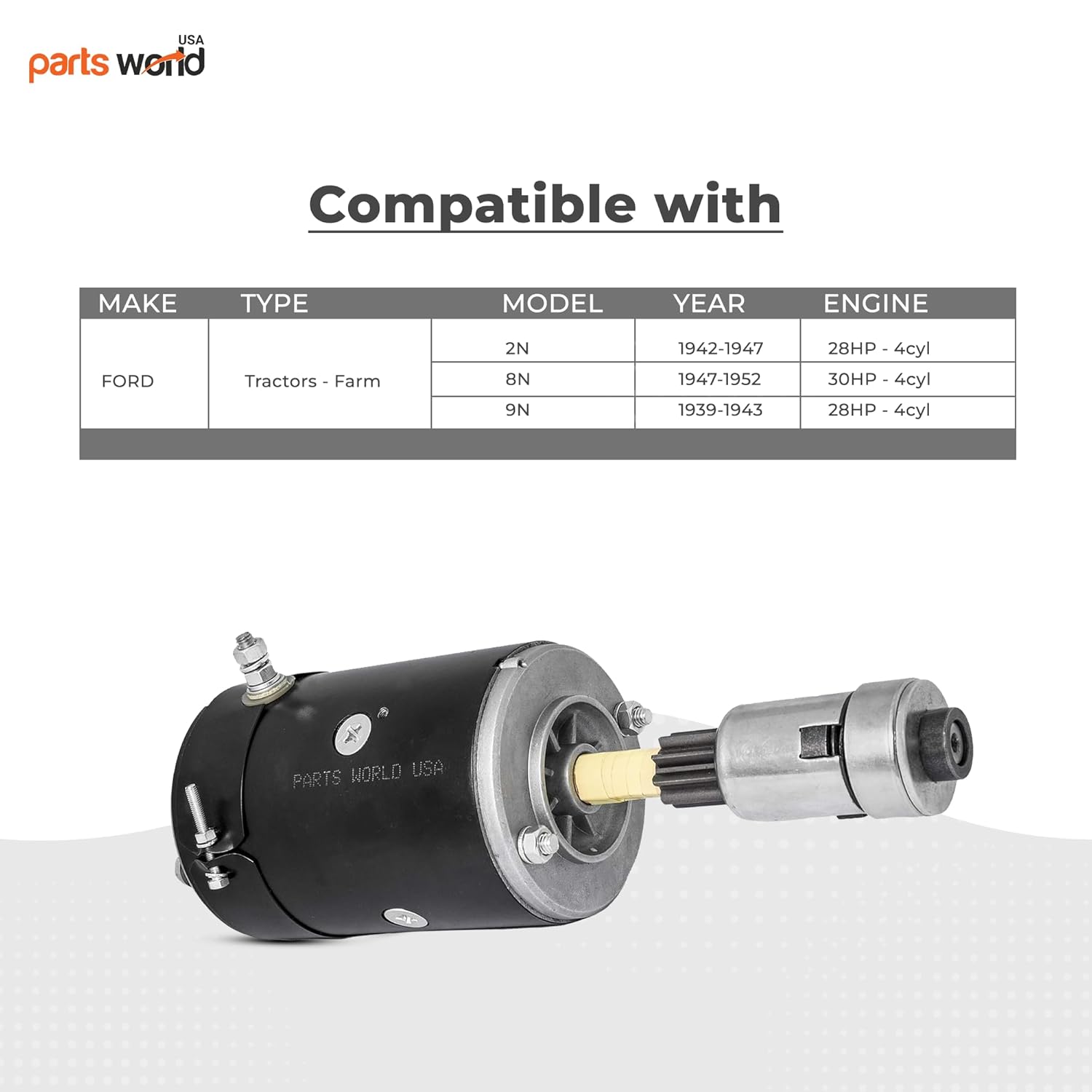 Arrancador de 12 V para Ford 8N Ford 9N Ford 2N con accionamiento Bendix  Ford 8n Starter de 12 voltios con accionamiento Bendix  8N-11001 8N-11002