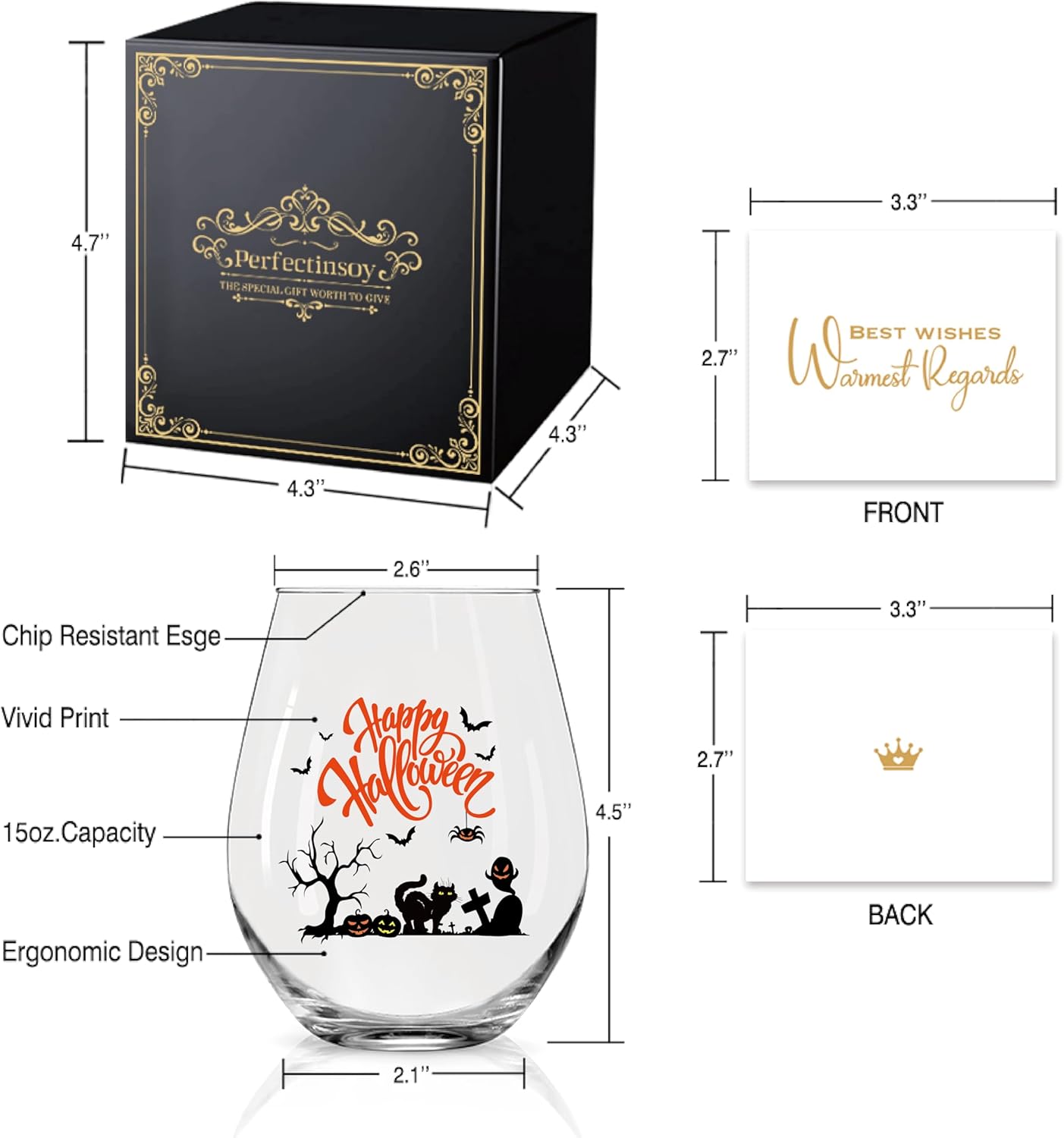 Perfectinsoy Divertida copa de vino de brujas de Halloween, divertida copa de vino de Halloween, regalo divertido de Halloween para él, ella, mamá,