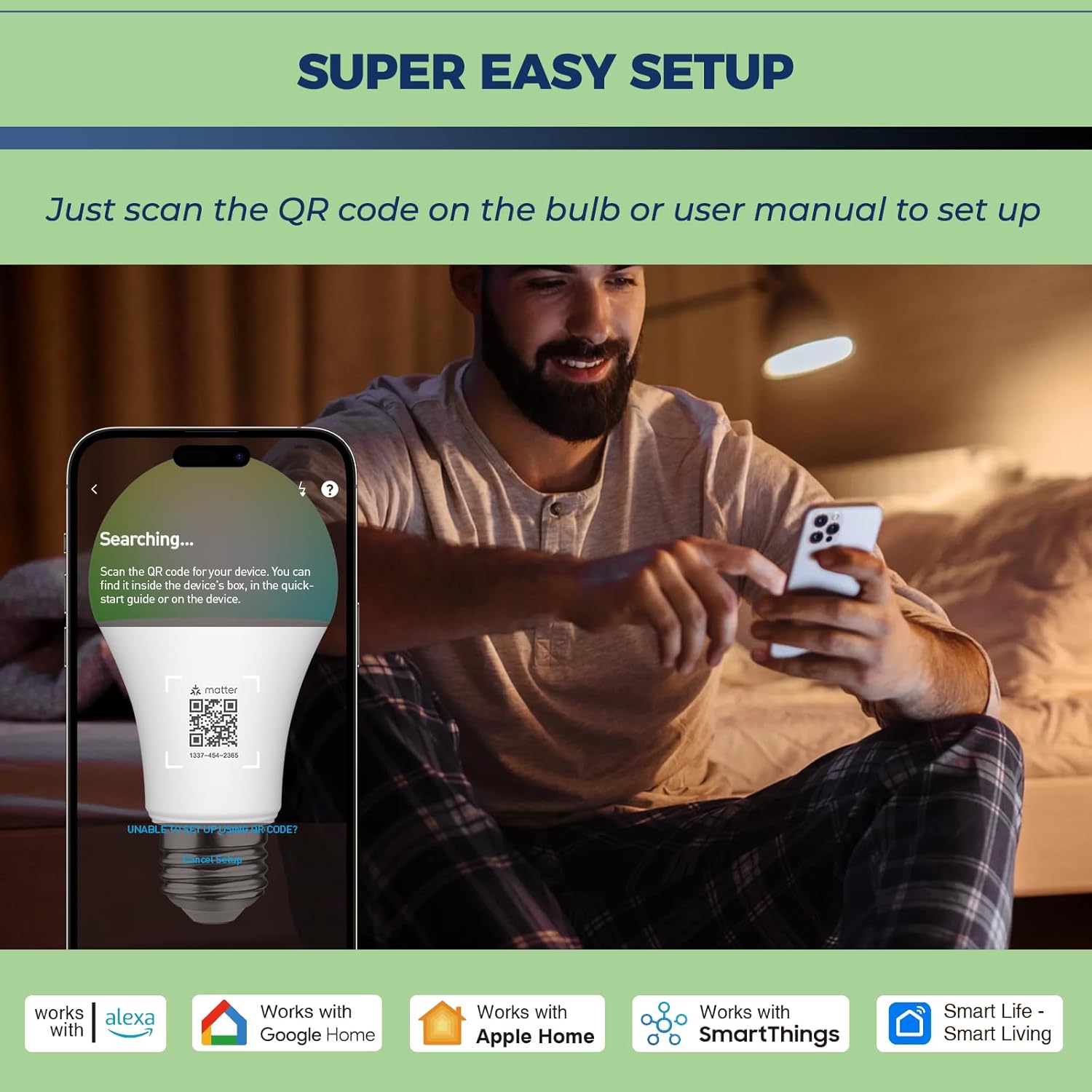 Matter – Bombillas inteligentes equivalentes a 100 W, 1350 LM, compatibles con AlexaSiriApple HomeGoogle HomeSmartThings, bombilla de cambio de