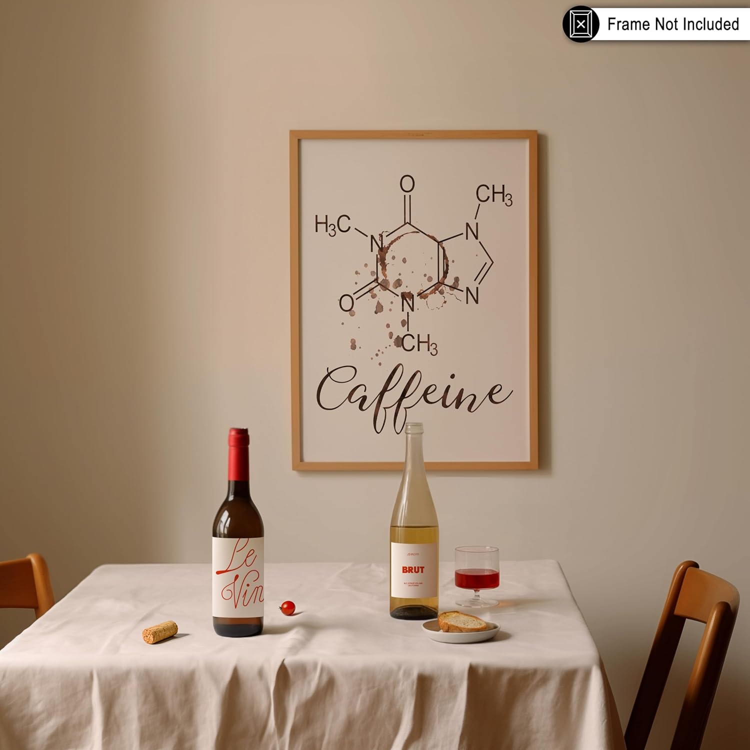 Poster Master Póster de cafeína, impresión de café, arte de moléculas de cafeína, regalo para hombres, mujeres, amantes del café y baristas,