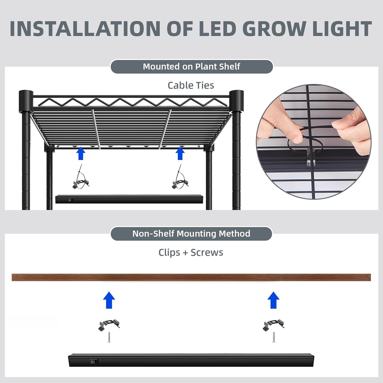 Barrina Soporte para plantas con luces de cultivo para plantas de interior, estante para plantas con luz de crecimiento de espectro completo,