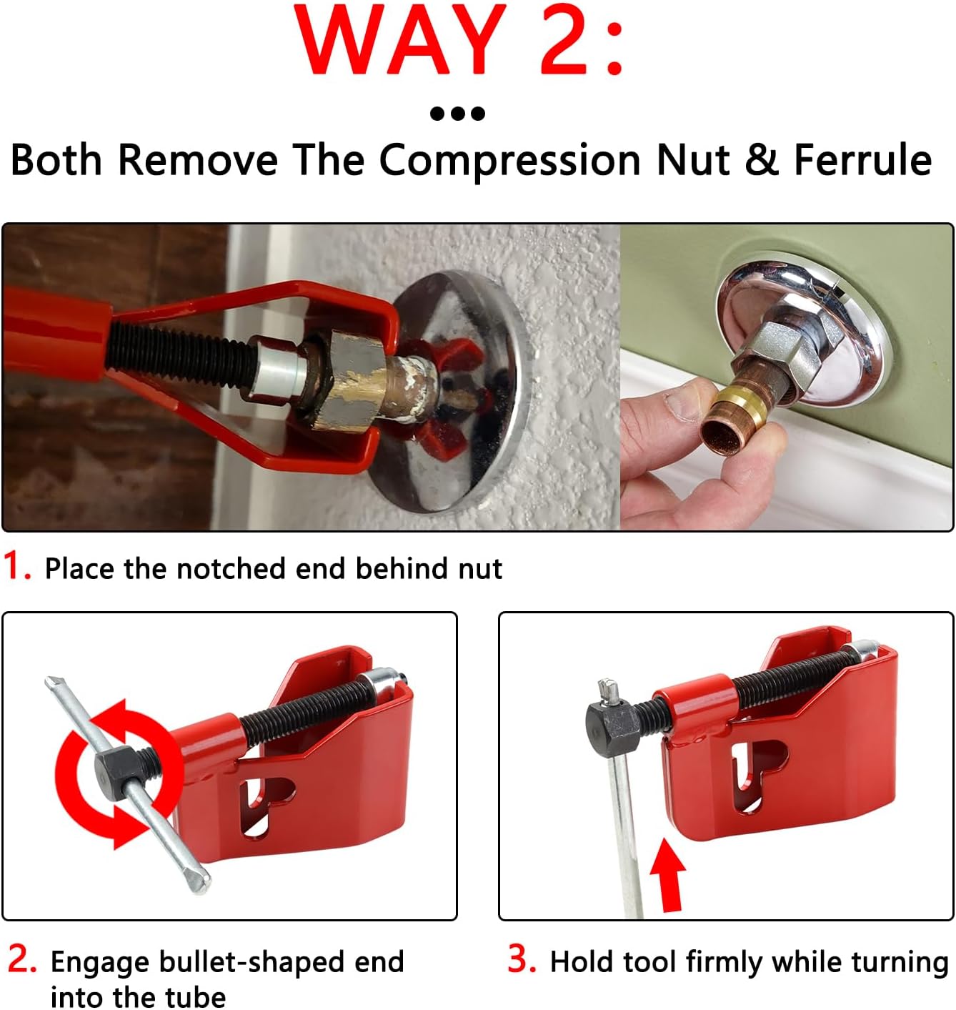 Herramienta extractor de manga de compresión para extractor de virola para manga de compresión de agua de cobre de 12 pulgada, tubo de cobre de 12