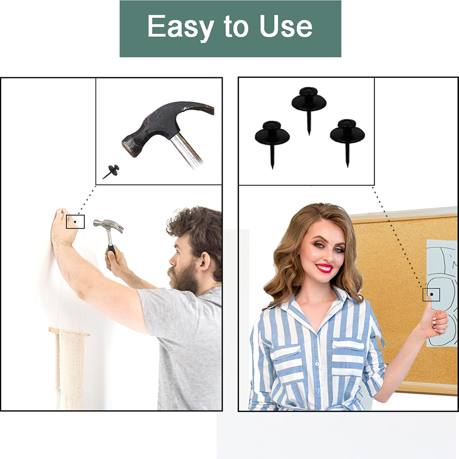 30 ganchos de pared, ganchos de pared de doble cabeza para colgar en la pared, decoración amigable para inquilinos, ganchos pequeños para marcos de