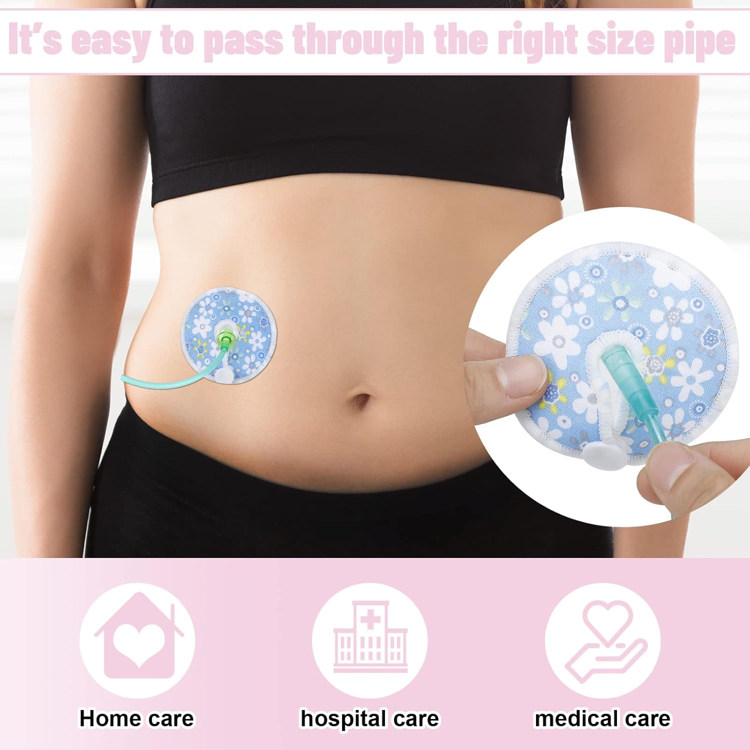 32 almohadillas de algodón para tubo G, almohadillas de algodón para soporte de alimentación, cubiertas de botón de tubo G abdominal, suministros de