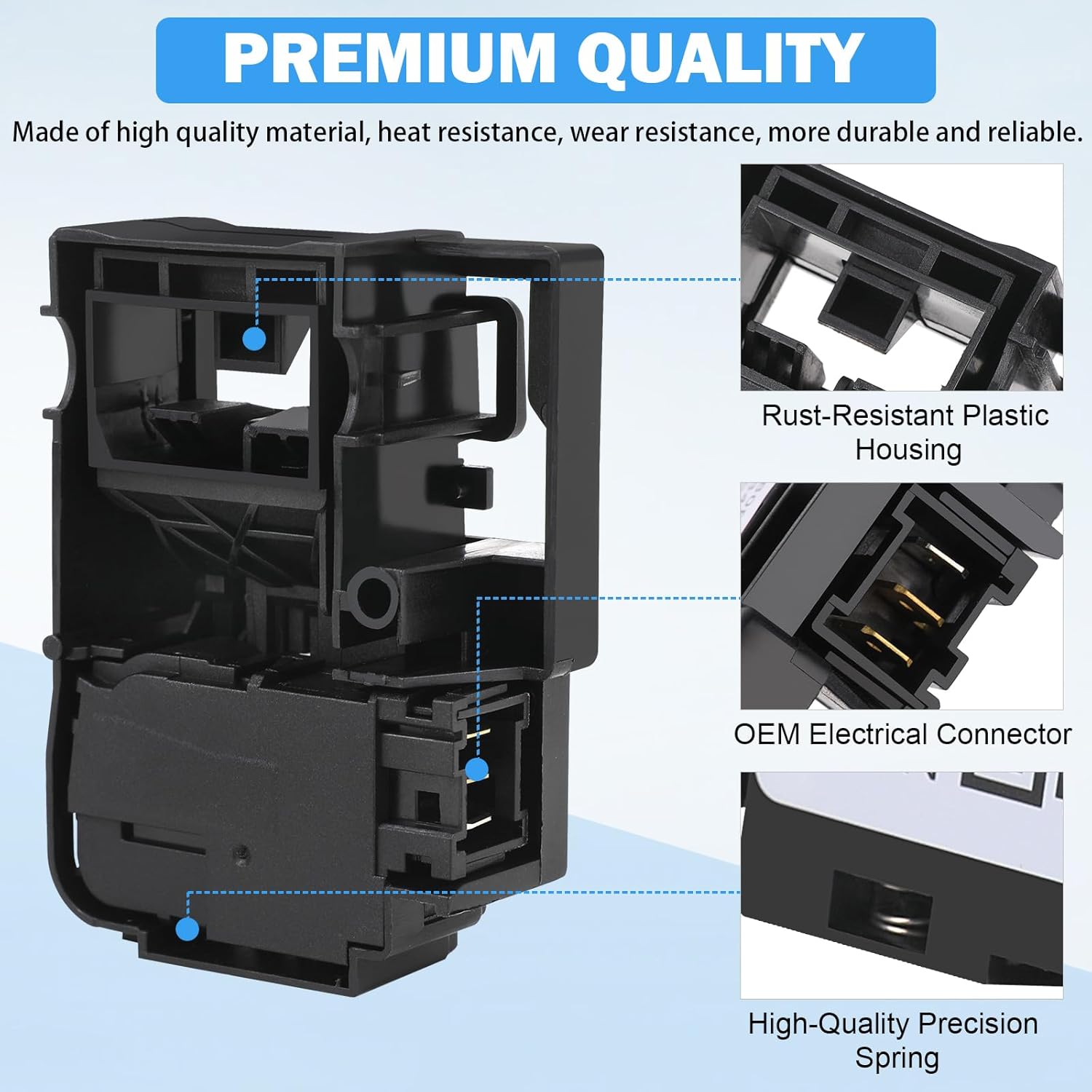 WH01X27954 Interruptor de bloqueo de tapa de lavadora compatible con GE y Hotpoint Piezas de repuesto para cerradura de puerta de lavadora