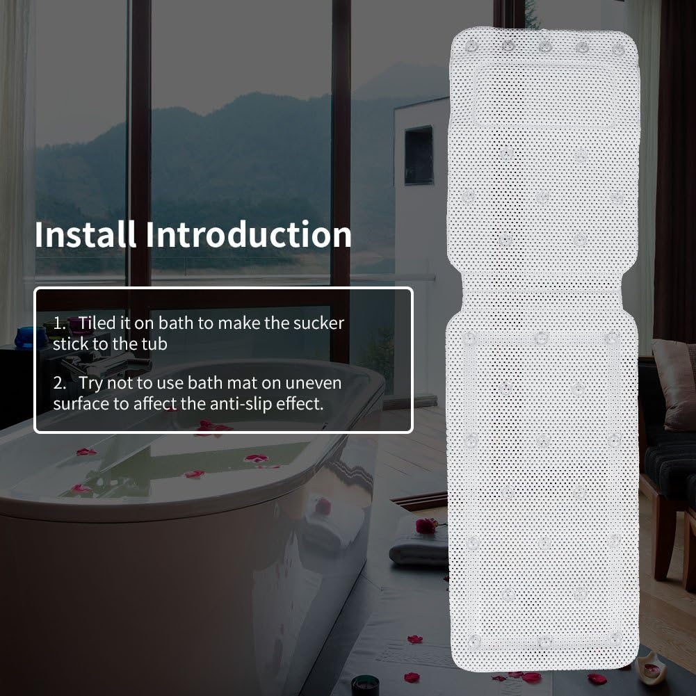 Alfombrilla de baño de cuerpo completo, 1 colchón de spa, antideslizante, cojín de lujo, suave, transpirable, acolchado, para tina, soporte para