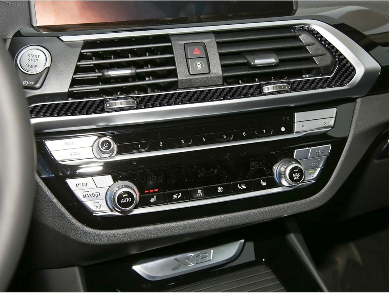 Compatible con panel de marco de salida de aire acondicionado de fibra de carbono, marco de salida de aire, cubierta interior para BMW X3 G01 G08