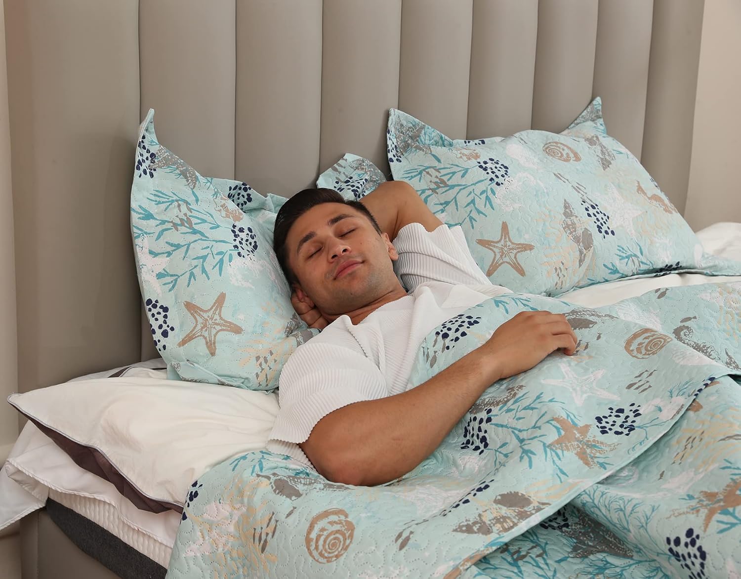 Ycosy Juego de colcha con estampado marino