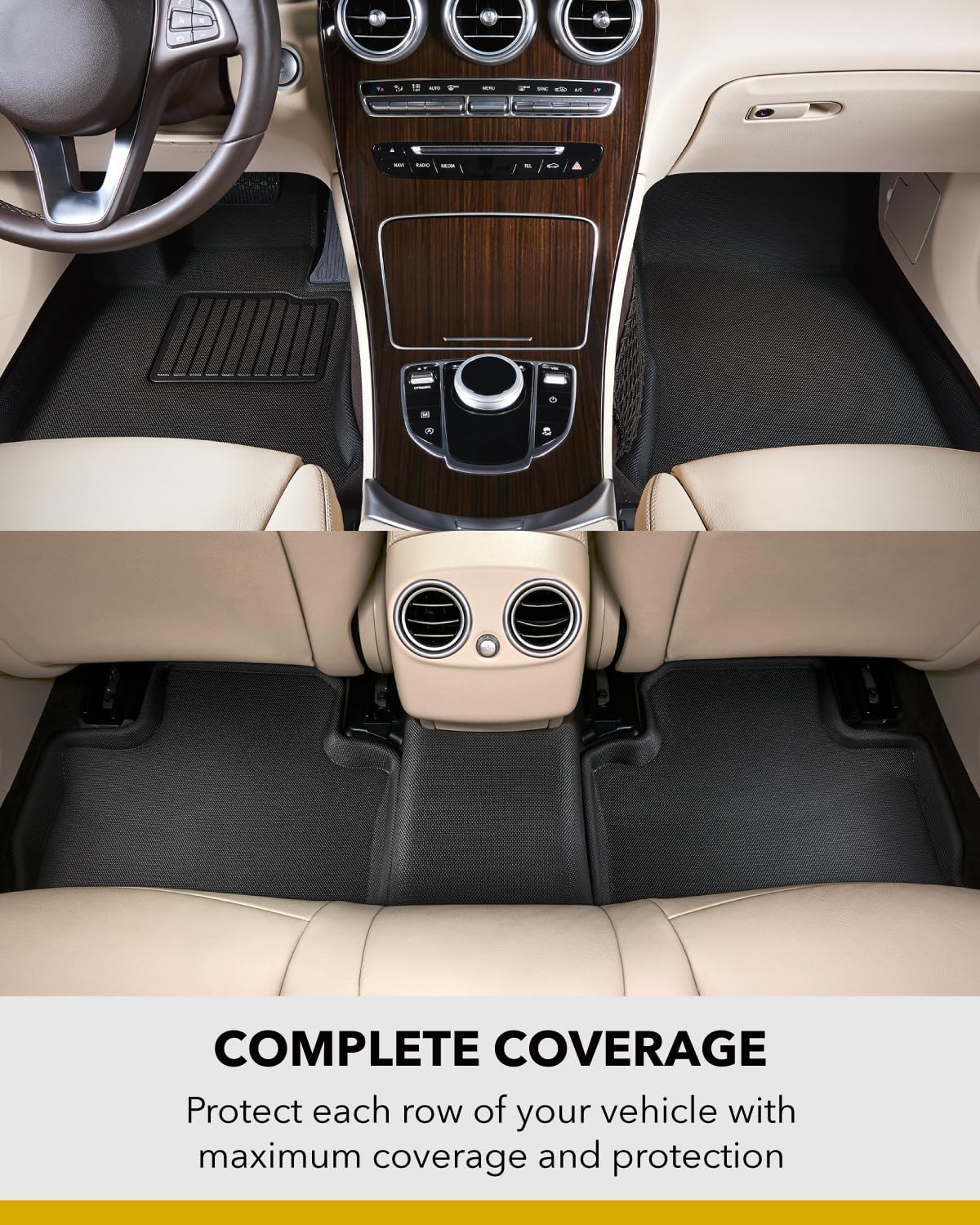 3D MAXpider Alfombrillas para todo tipo de clima para Honda Pilot de 8 plazas 2016-2022, ajuste personalizado, Kagu (1, 2 y 3 fila, negro)
