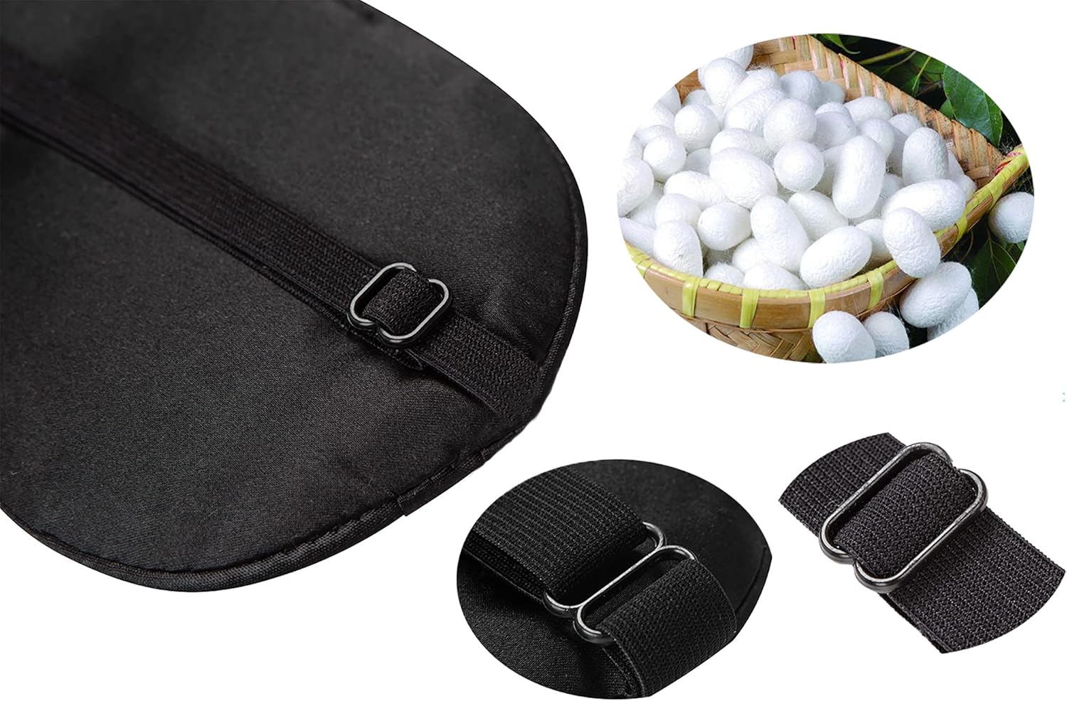 Máscara de dormir de seda de morera con correa ajustable para niños, bonita máscara de ojos para dormir para recién nacidos, paquete de 2 unidades,
