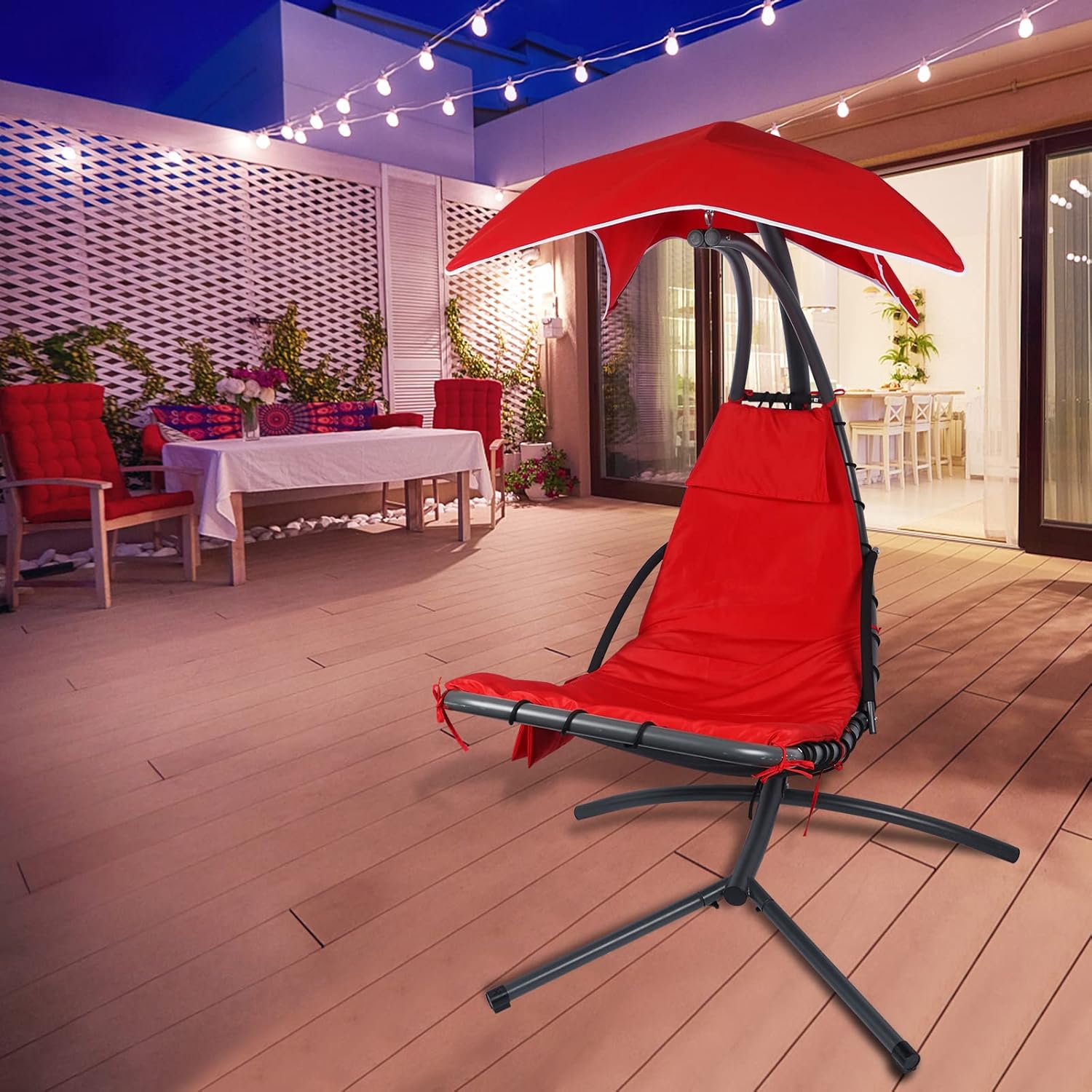 Chaise longue colgante para terraza con funda reemplazable y paño para paraguas, adecuado para tumbonas, suave y cómodo, impermeable y resistente a