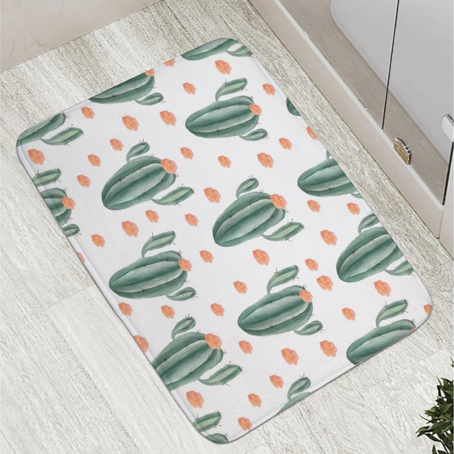 Alfombra de cocina lavable con patrón de plantas de cactus verdes, alfombra de cama de 20 x 32 pulgadas, tapetes para Baño, tapetes de cocina para