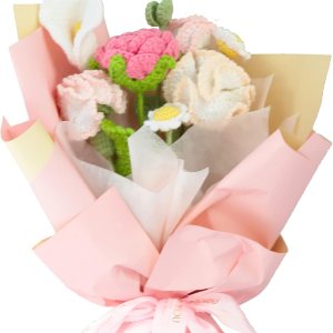 Ramo de flores de clavel de punto, 8 piezas, flores tejidas para decoración, kit de ganchillo para el día de la madre, cumpleaños, boda, regalo del Ramo de flores de clavel de punto, 8 piezas, flores tejidas para decoración, kit de ganchillo para el día de la madre, cumpleaños, boda, regalo del