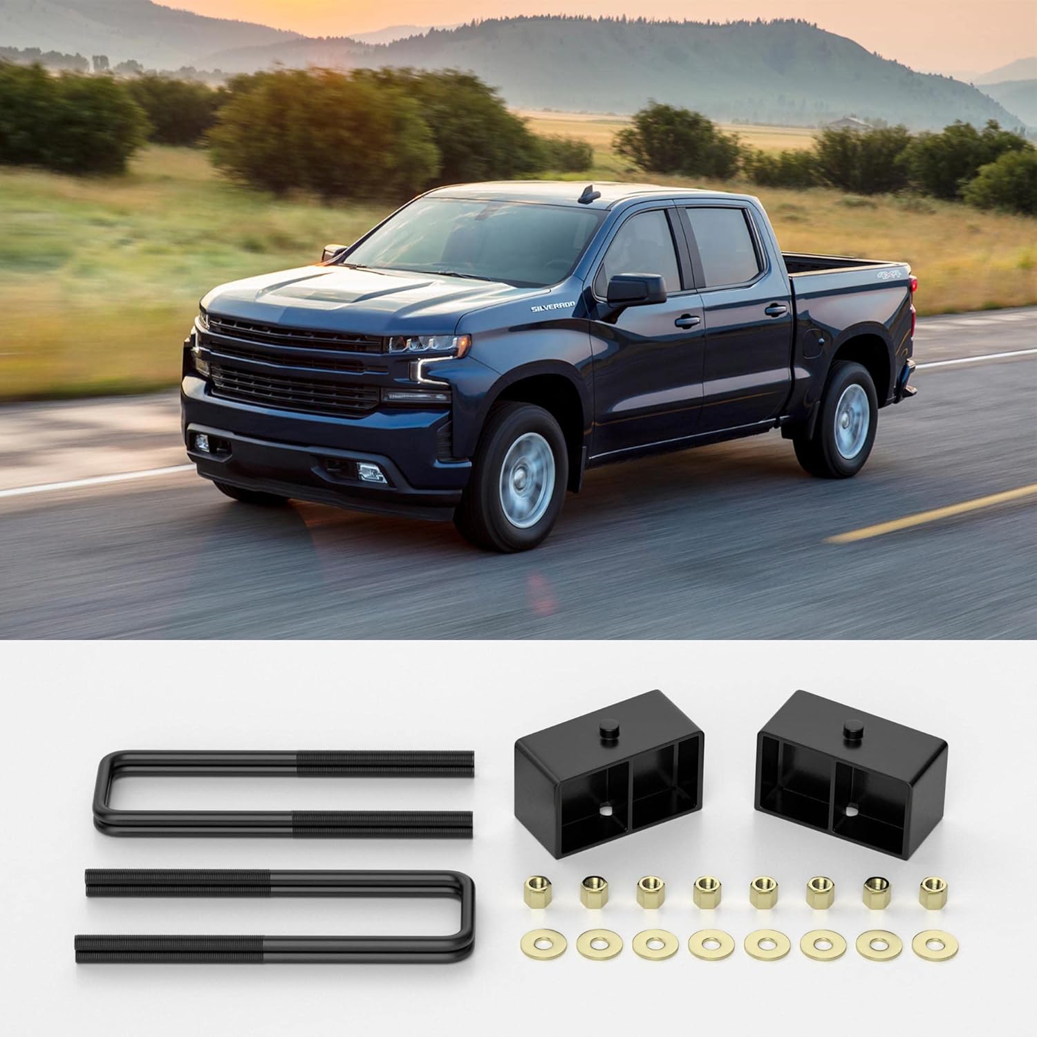 Bloques de elevación traseros de 3 pulgadas compatibles con Chevy Silverado 1500 Sierra 1500, kit de nivelación trasera de 3 pulgadas para Silverado