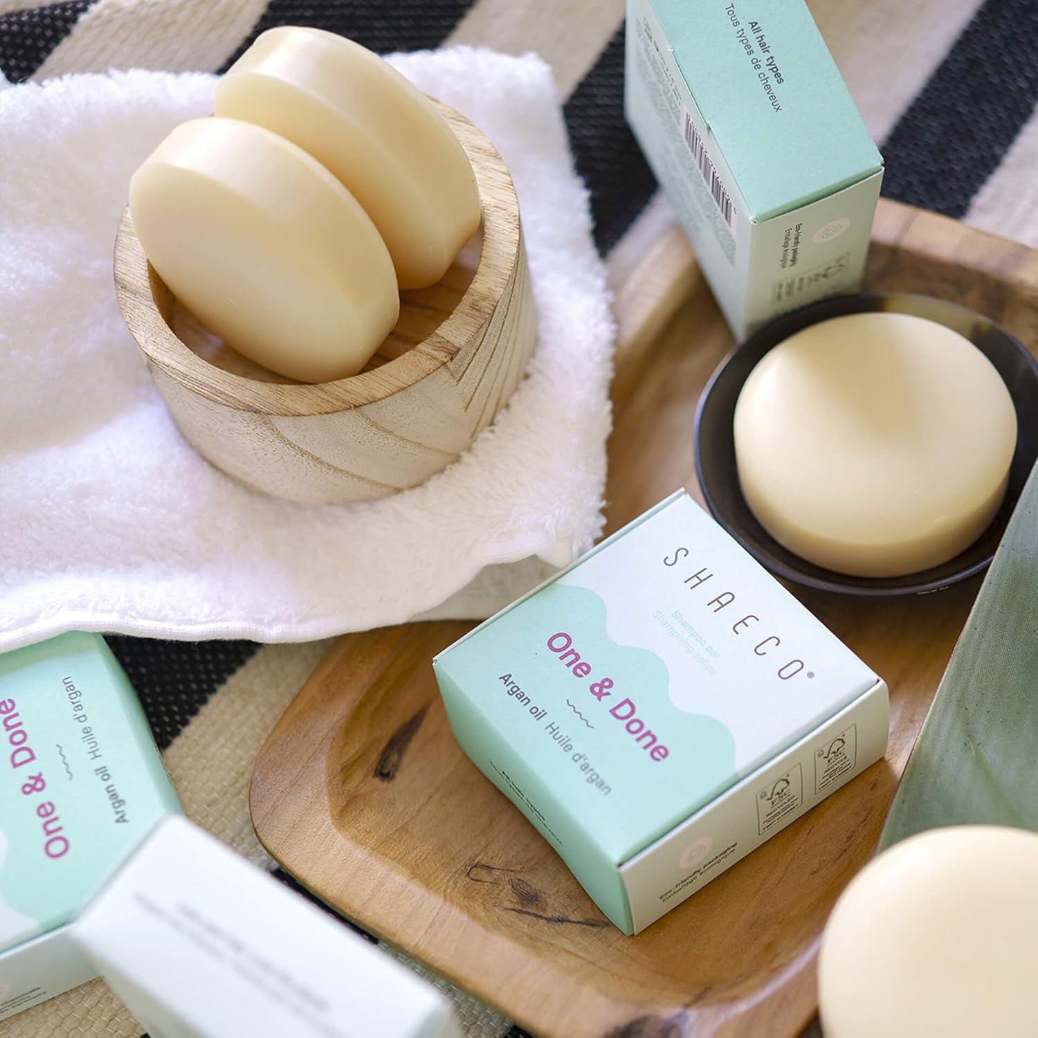 Barra de champú, una y hecha para todo tipo de cabello, con aceite de argán, 4 onzas