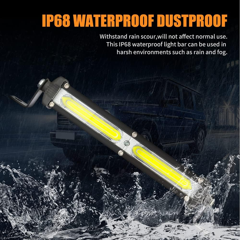 2-Pack 7Inch 26000LM Off-Road Light Bar, AUBEAMTO 80W 6500K White Ultra-Slim LED Light Bar Flood Light Waterproof Off Road Driving Lighting COB LED