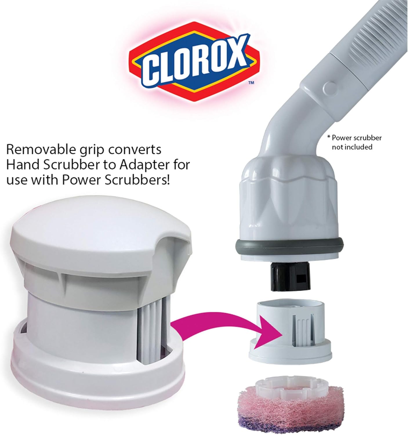 Clorox ScrubMate fregador de cocina de mano, más 3 almohadillas de recambio