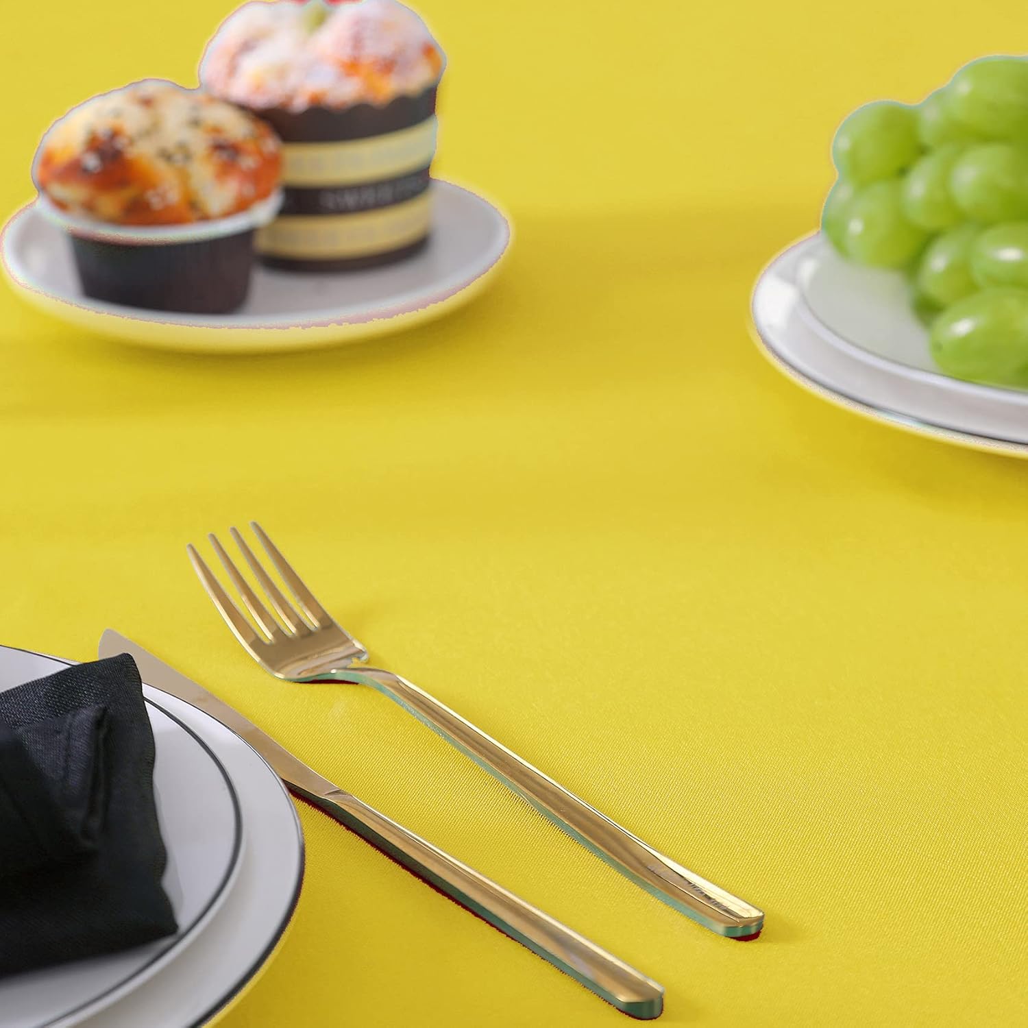 Rectangle Tablecloth 60×120 inch Washable Polyester Fabric Table Cloth for Wedding Party Dining Banquet Decoration60x120, Yellow