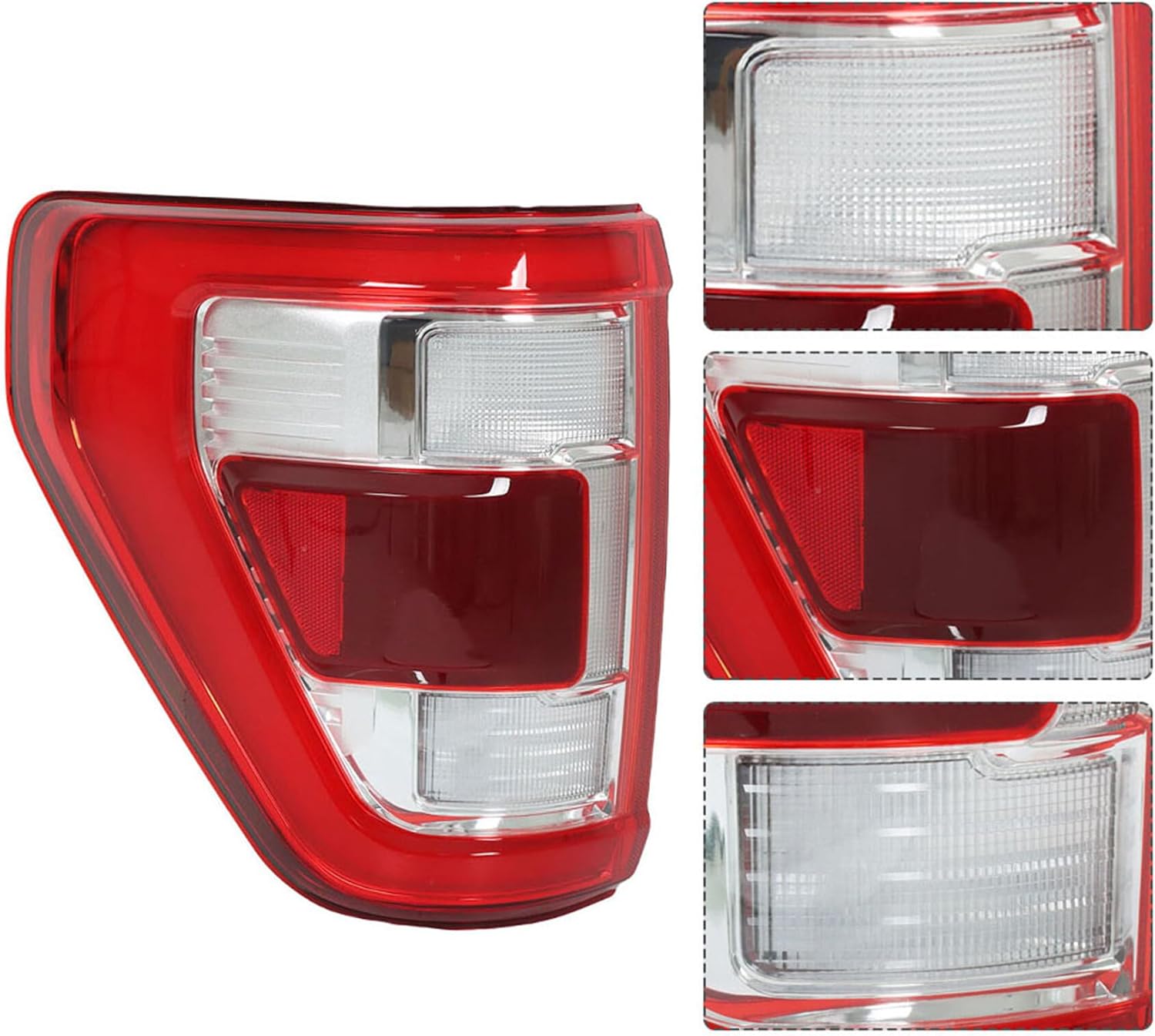 WFLNHB Repalement de montaje de luz trasera izquierda para F150 2021-2023 lado del conductor trasera con lente roja de punto ciego lámpara de freno