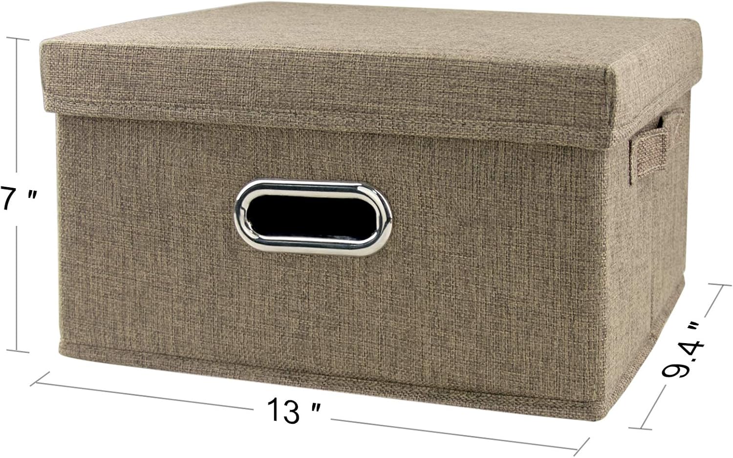 Caja de almacenamiento de tela de arpillera con tapas, organizador de armario de ropa para el hogar, oficina, almacén, guardería, dormitorio, sala