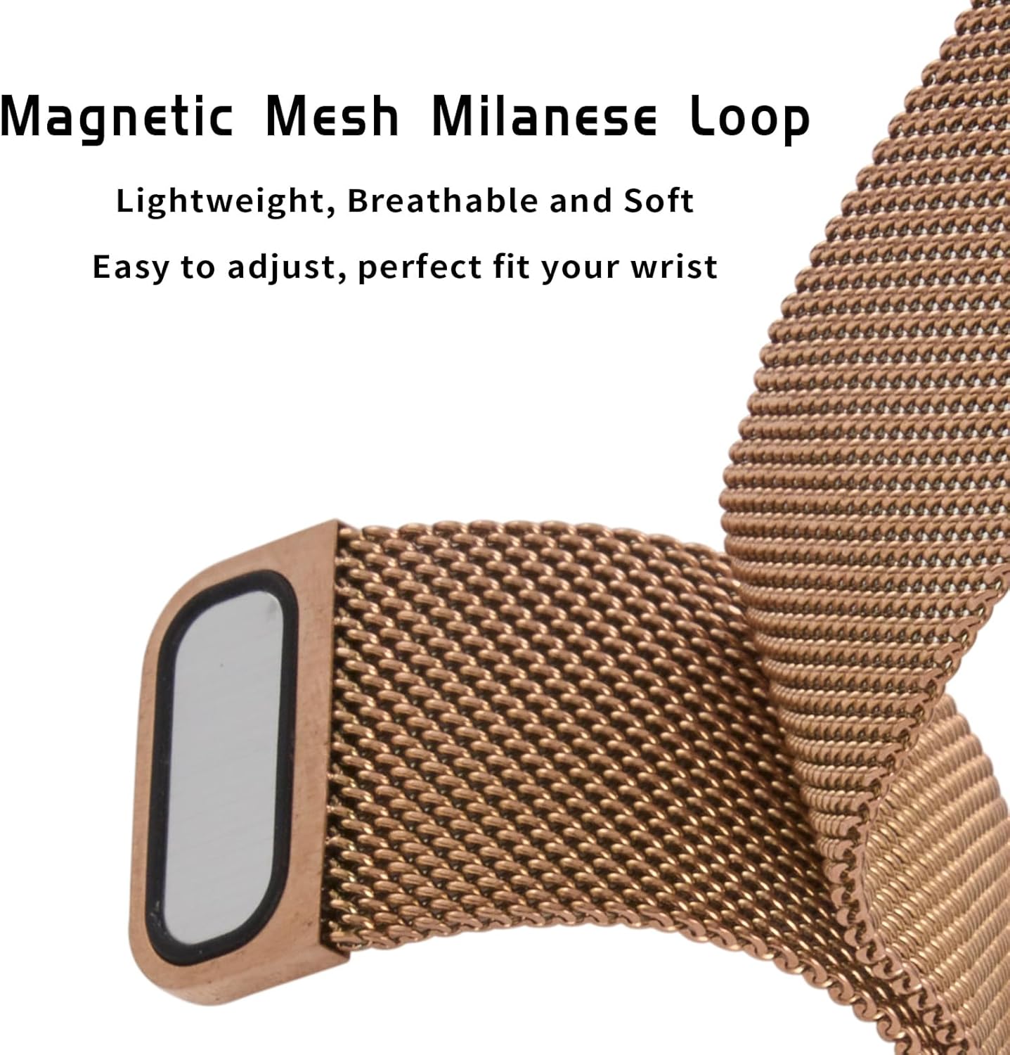 Bandas magnéticas compatibles con Fitbit Sense 2Fitbit Versa 4Fitbit SenseFitbit Versa 3, correa de malla de acero inoxidable, pulsera ajustable de