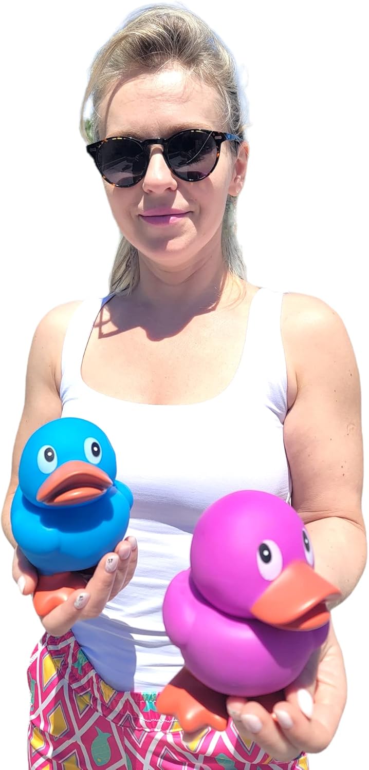 Patos de goma grandes de 5.5 pulgadas de alto (pato púrpura) coleccionables coloridos patos ideales para exhibir el tablero y jugar en el baño