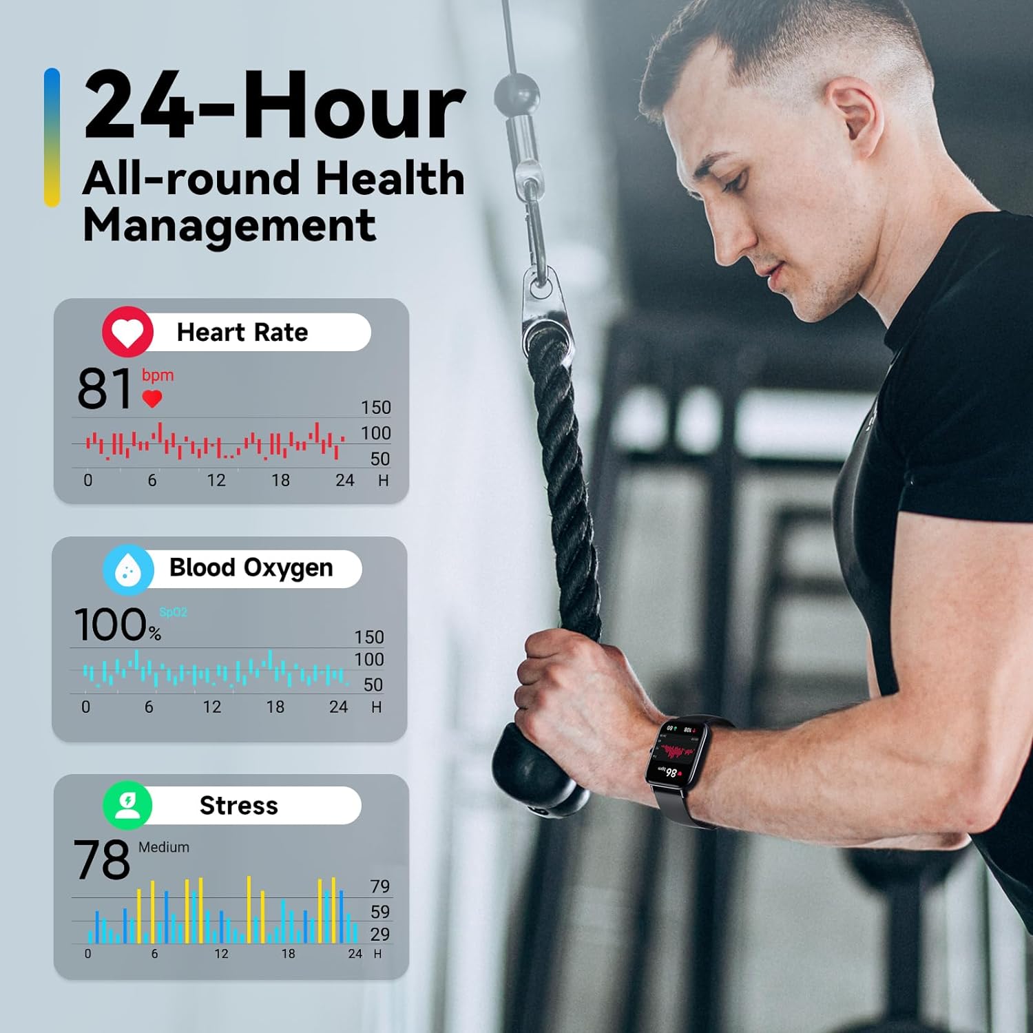 ENOMIR Reloj inteligente para mujeres y hombres con llamada Bluetooth, reloj inteligente con Alexa integrado, monitor de sueño SpO2 de frecuencia
