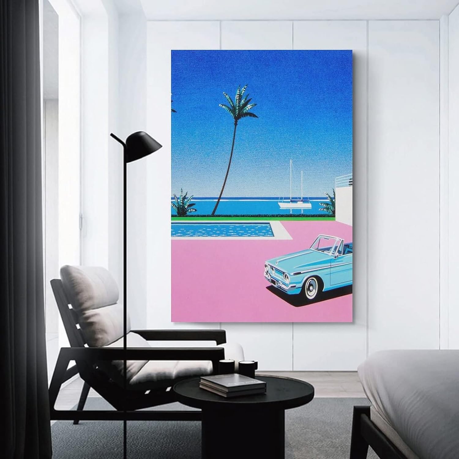 Hiroshi Nagai – Póster de pared con diseño surrealista de paisajes tropicales modernos, 12 lienzos artísticos e impresiones artísticas para pared,