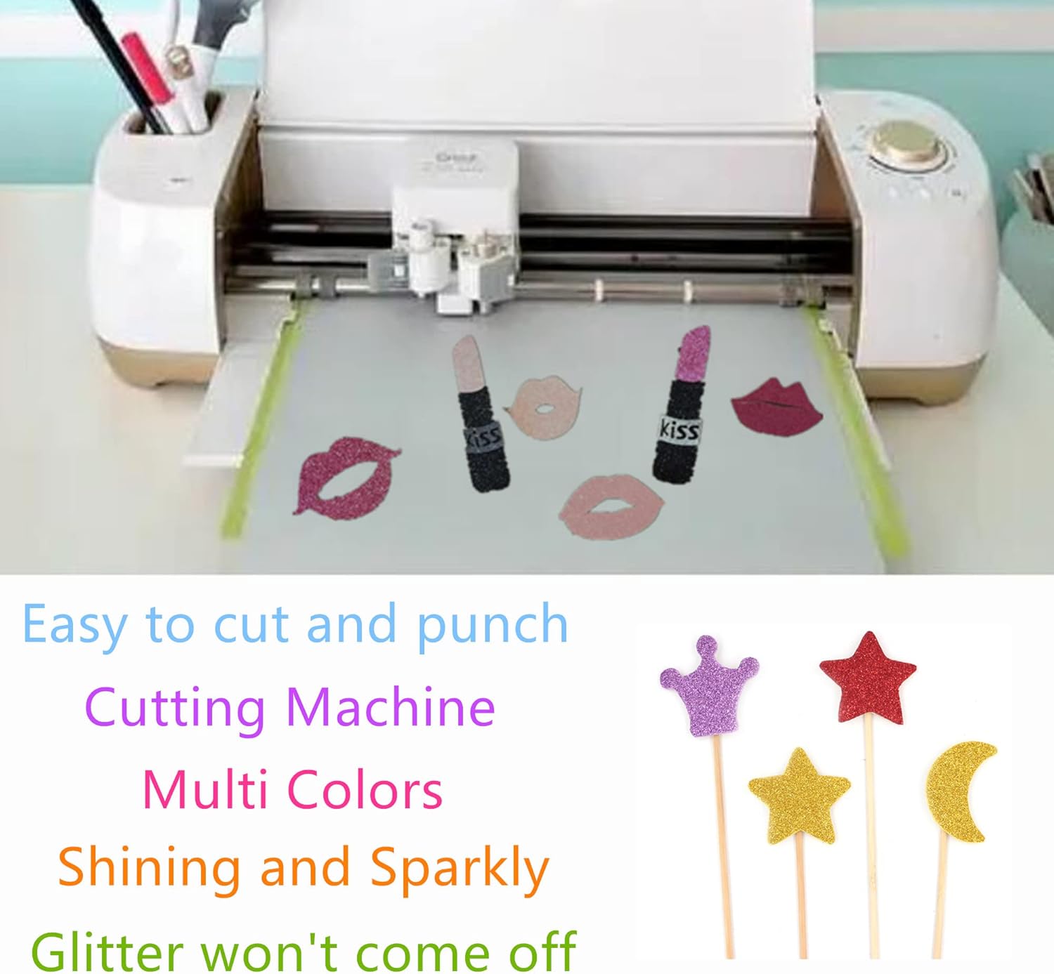 20 hojas de cartulina con purpurina morada, papel brillante A4 de 8.82 ozm para hacer tarjetas, invitaciones, manualidades de papel, decoración de