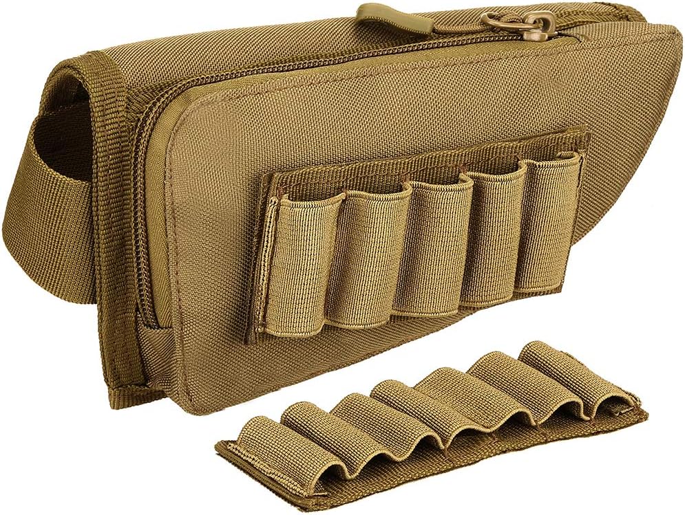 Buttstock – Soporte de carcasa táctica para escopeta, rifle, mejillas, bolsa de utilidad con doble cremallera de 2 vías